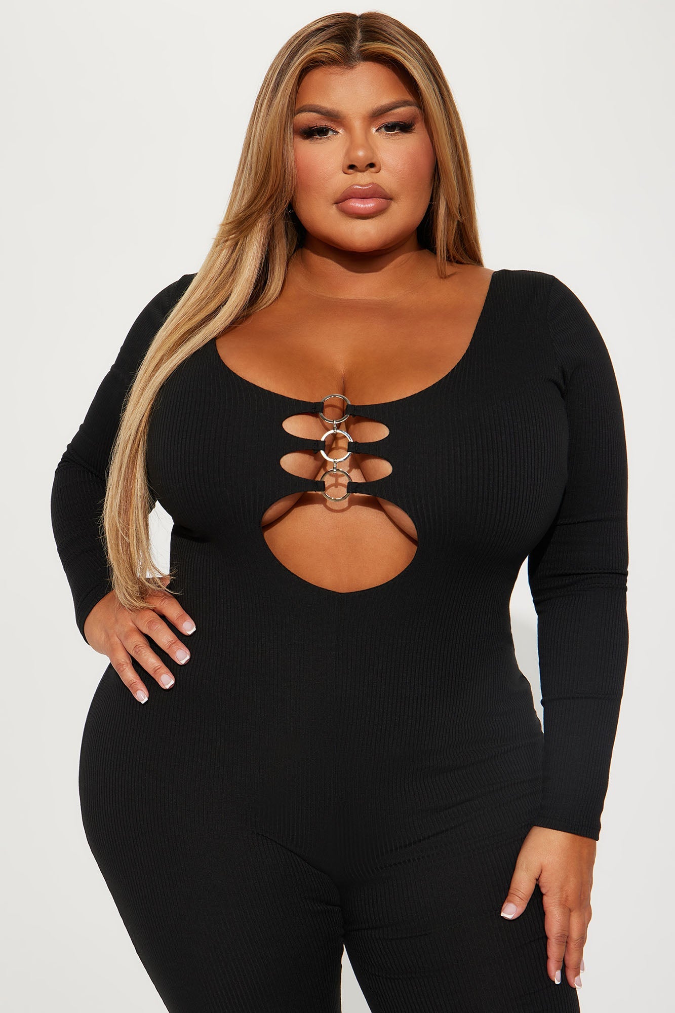 Ring Me Up Long Sleeve Jumpsuit - Black