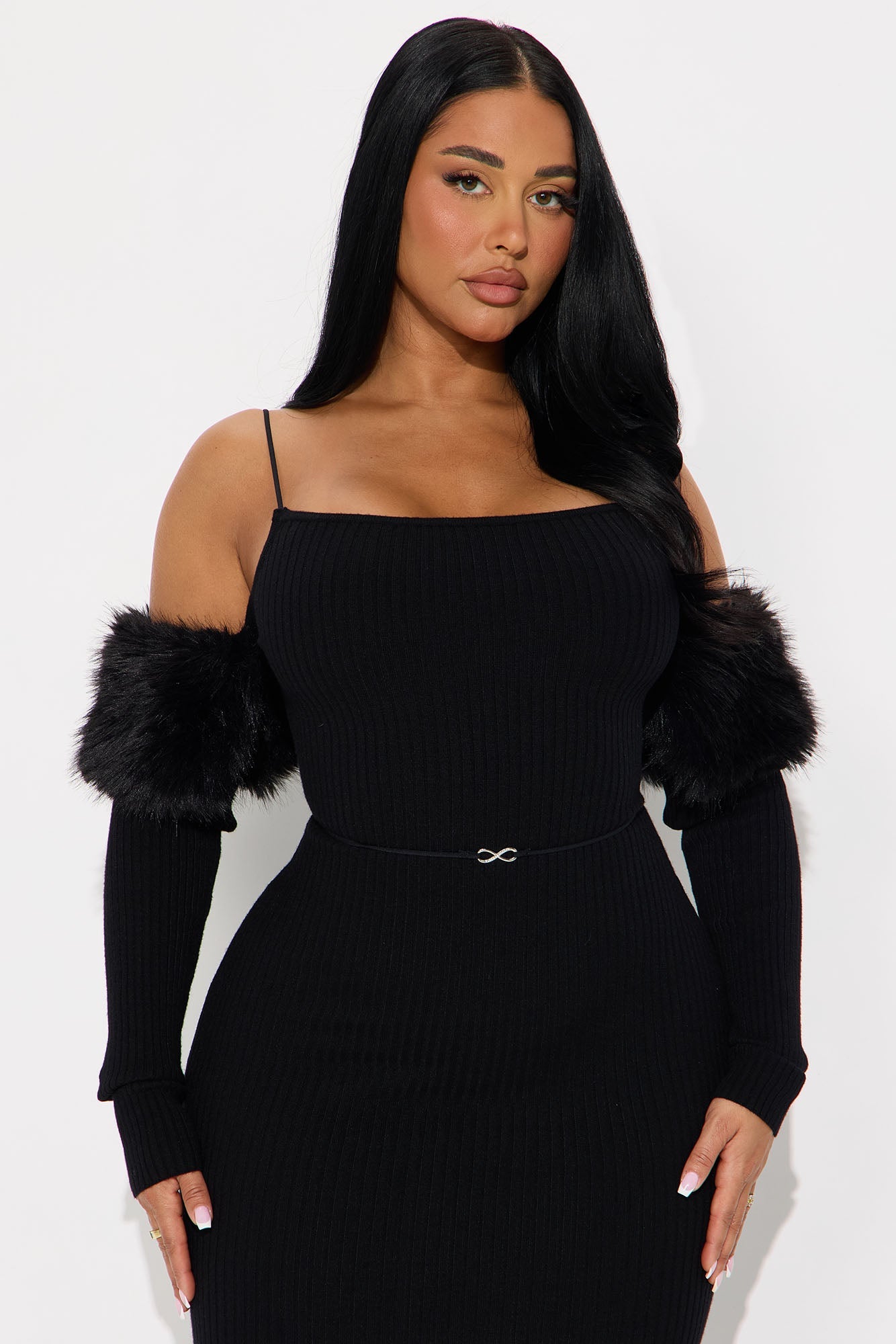 High Maintenance Hottie Sweater Maxi Dress - Black
