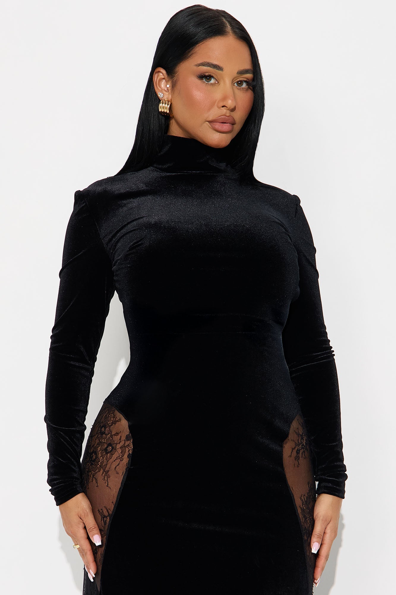 Soft Launch Velvet Maxi Dress - Black