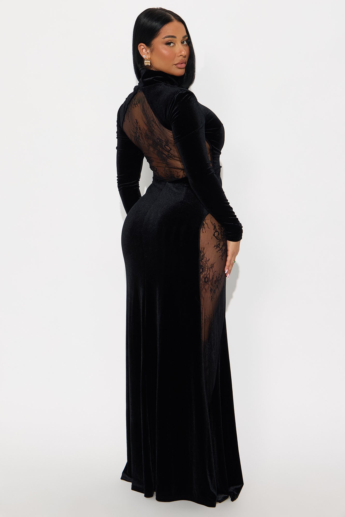 Soft Launch Velvet Maxi Dress - Black