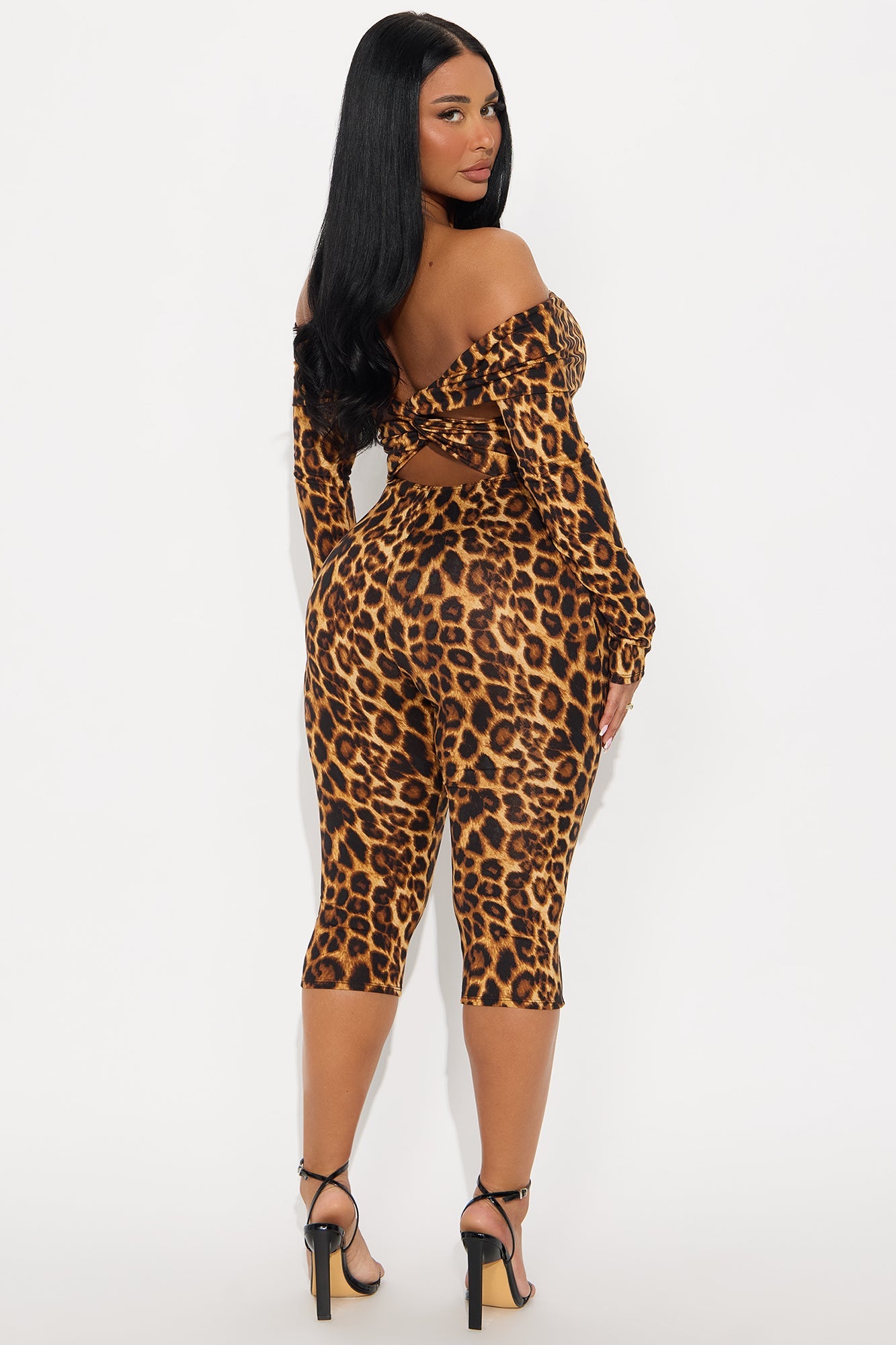 Malia Leopard Capri Jumpsuit - Brown/combo
