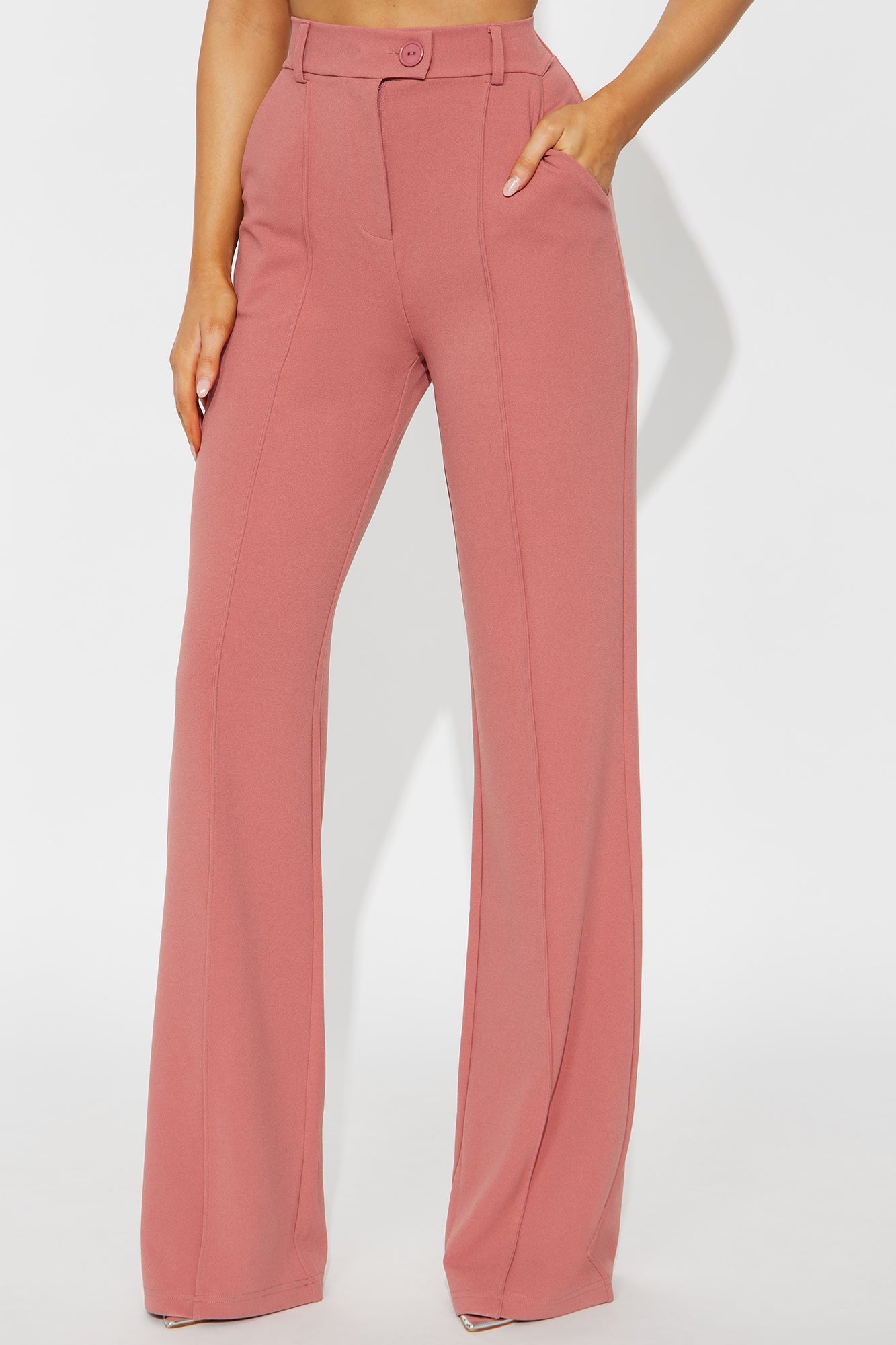 Heidi Wide Leg Trouser Pant - Rose