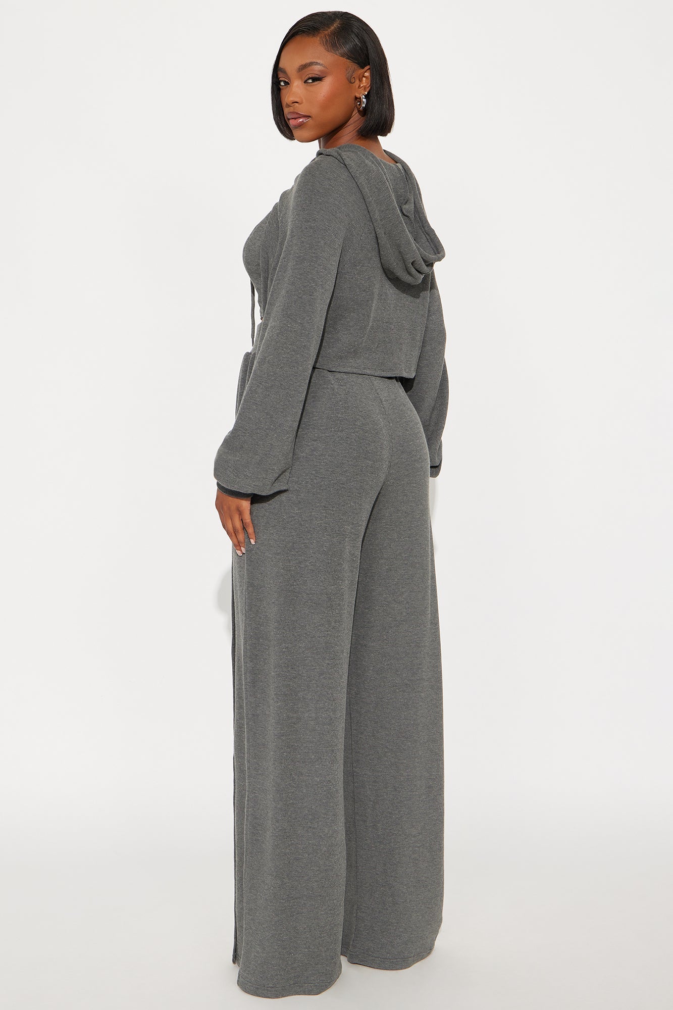 Laia 3 Piece Hooded Pant Set - Charcoal