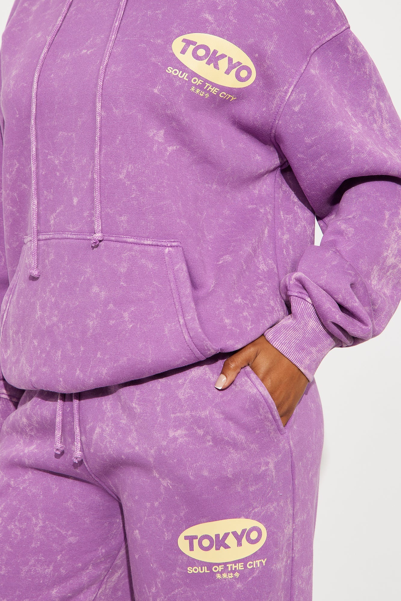 Tokyo Fleece Hoodie Set - Purple