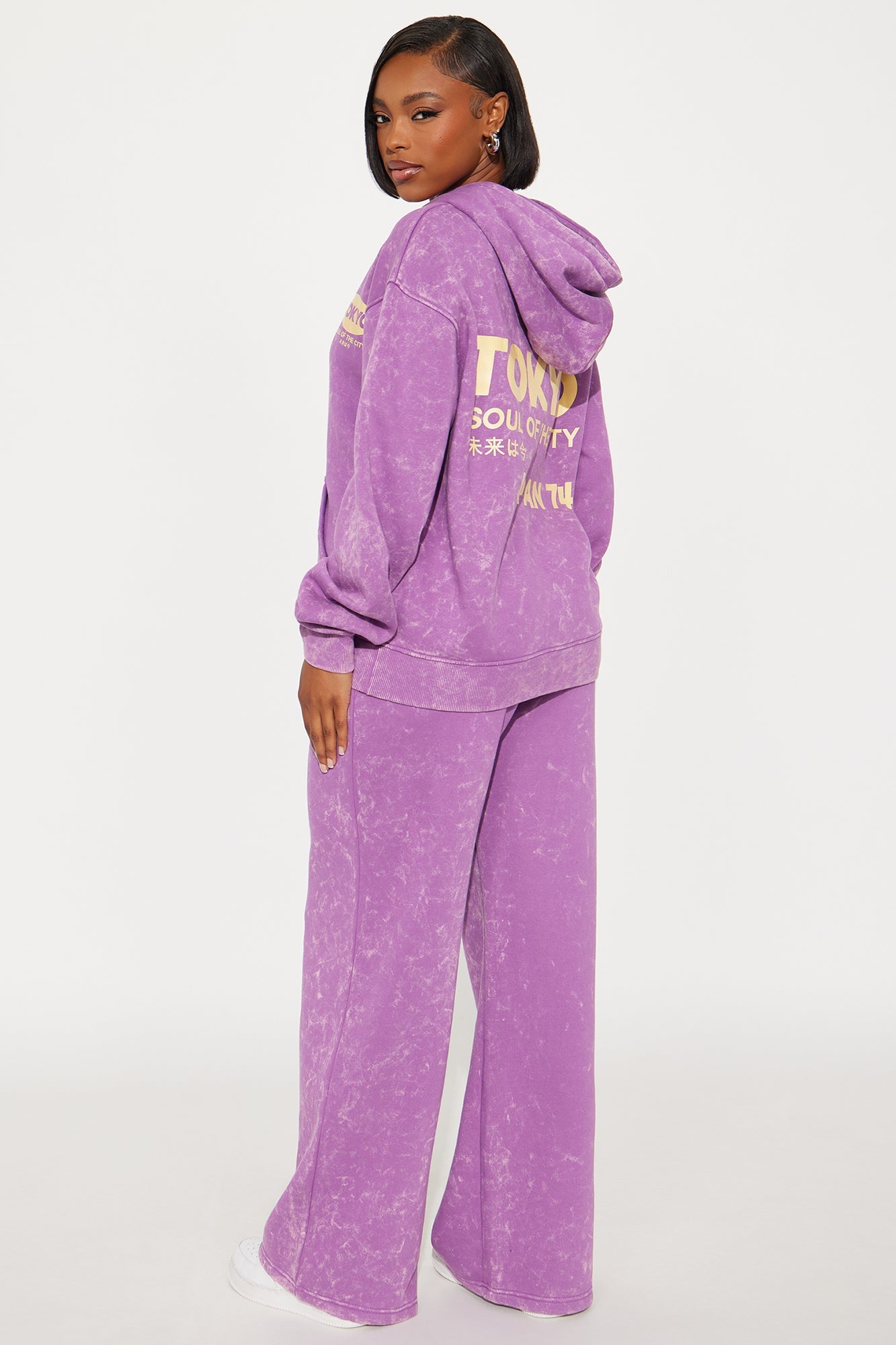 Tokyo Fleece Hoodie Set - Purple