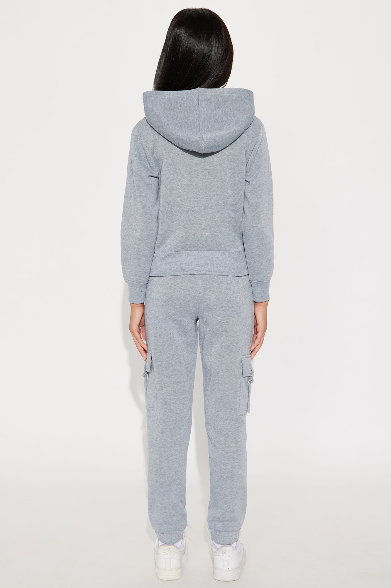 Mini Eden Cargo Zip Hoodie And Pant Set - Heather Grey