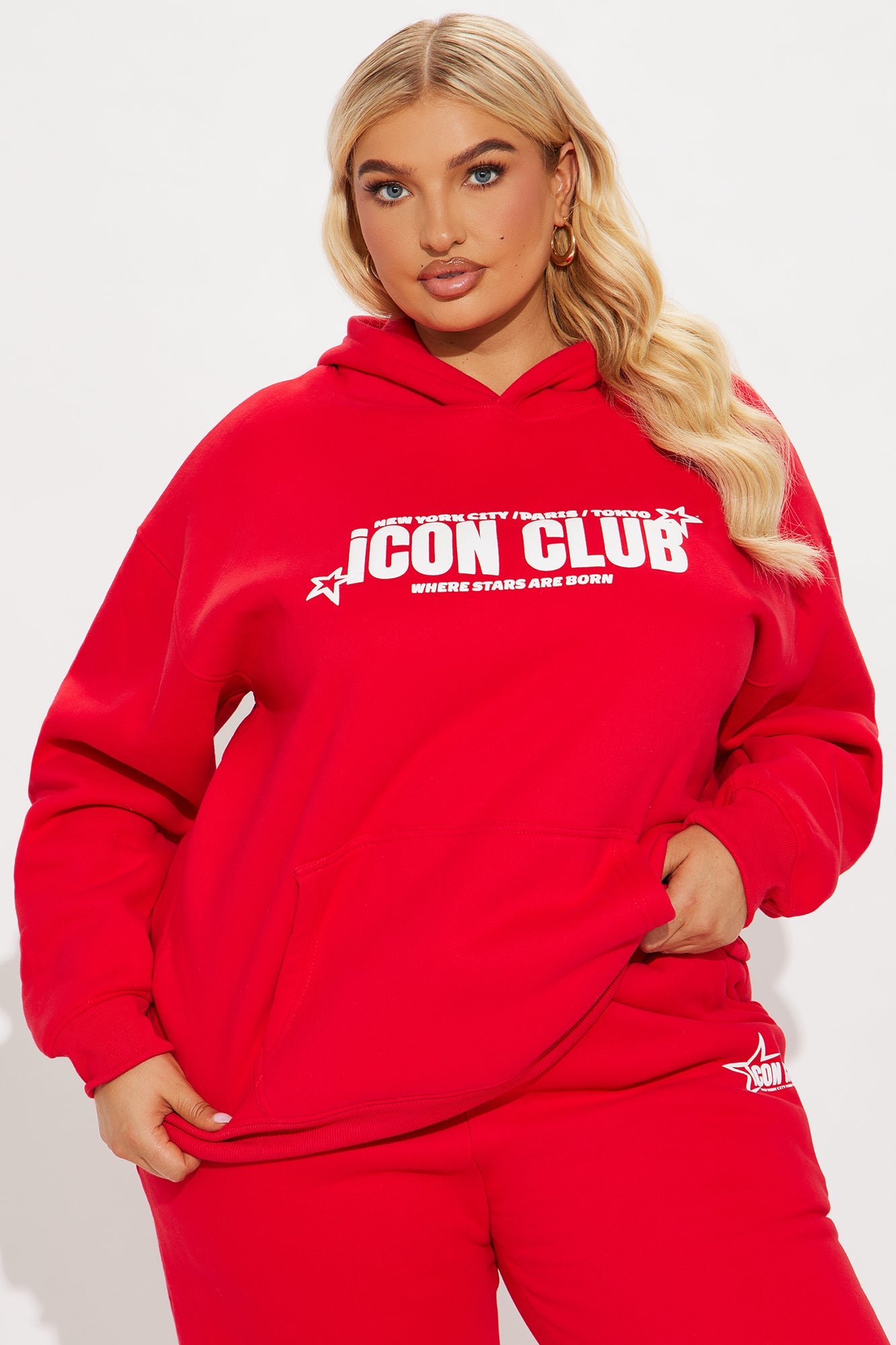 Iconic Club Fleece Pant Set - Red