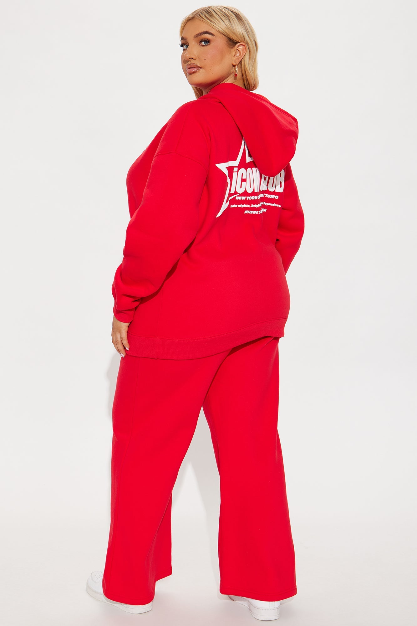 Iconic Club Fleece Pant Set - Red