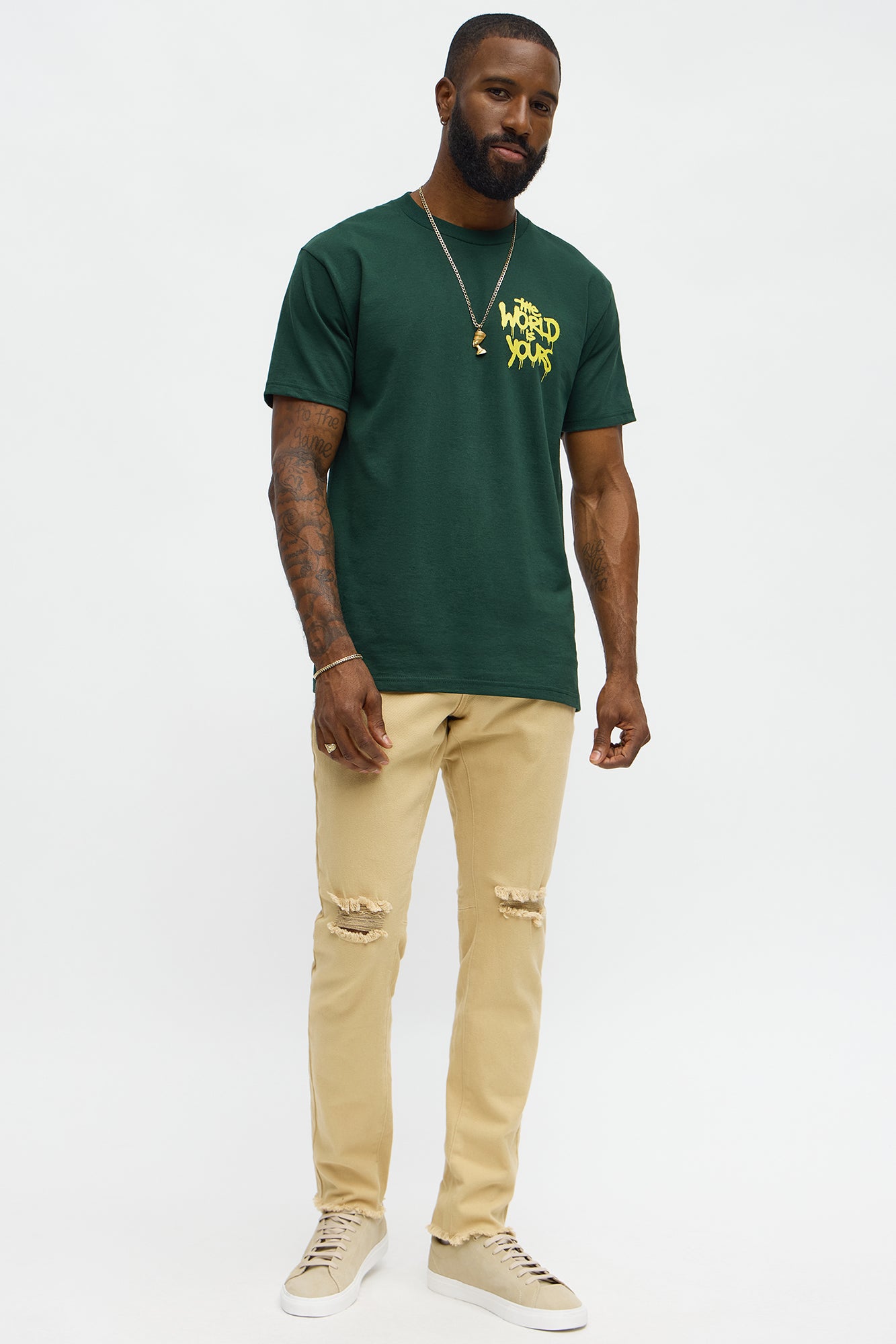 The World Is Yours Bear Short Sleeve Tee - Green