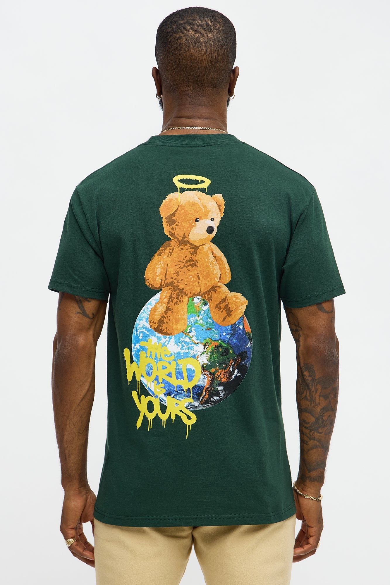 The World Is Yours Bear Short Sleeve Tee - Green