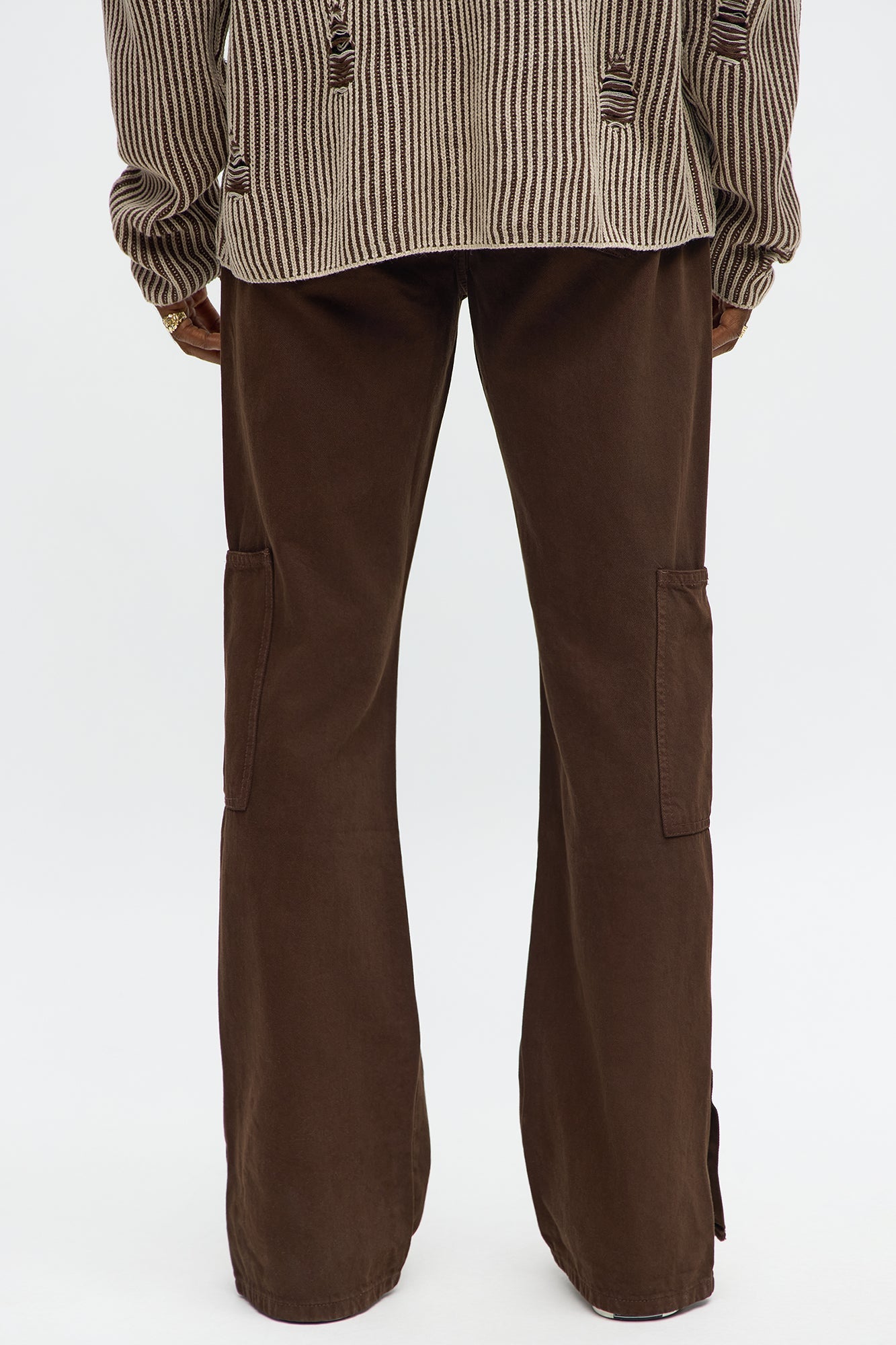 Stacked Slim Flare Peak Snap Jean - Brown