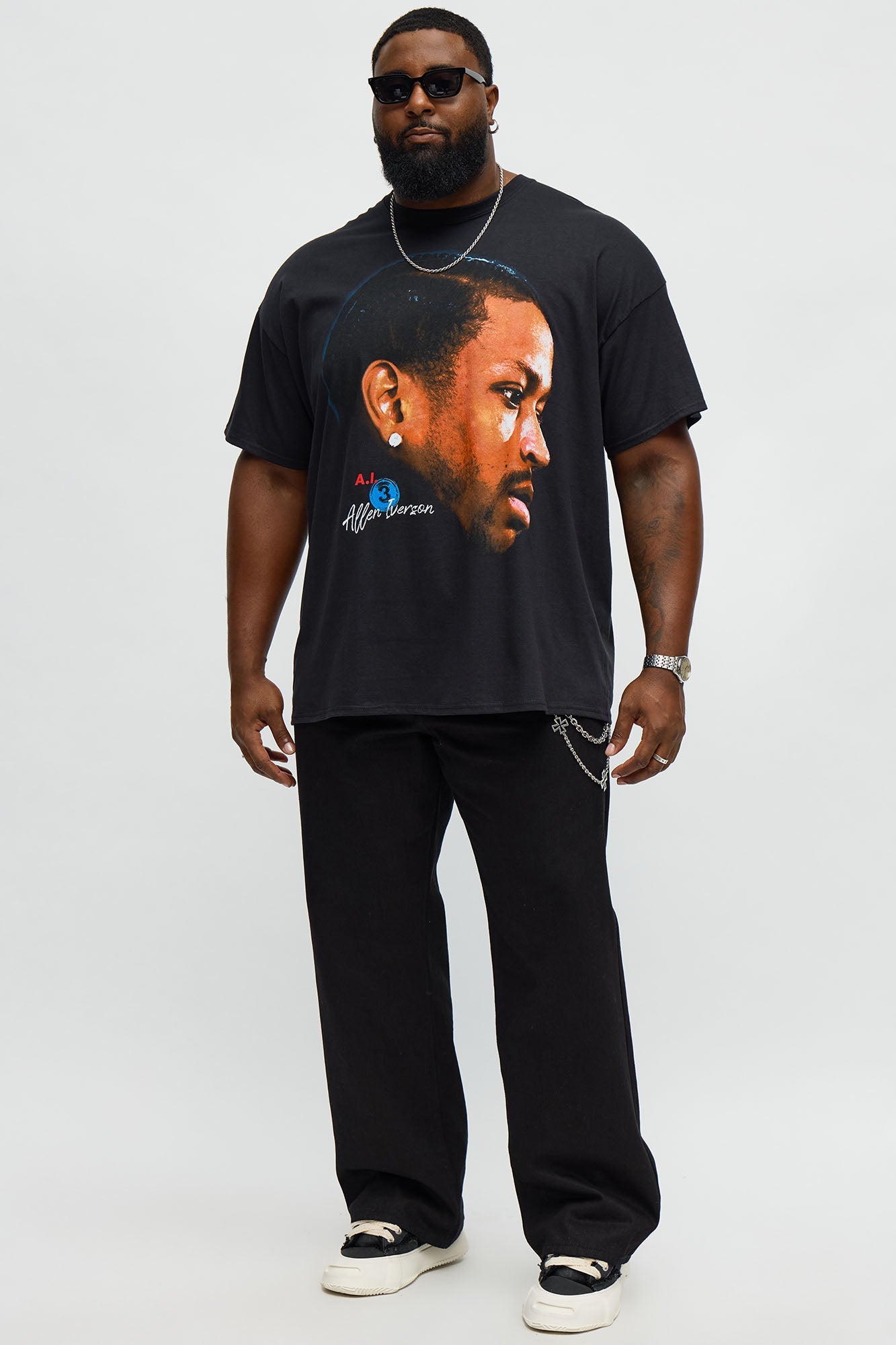 Allen Iverson A.I. Oversized Short Sleeve Tee - Black