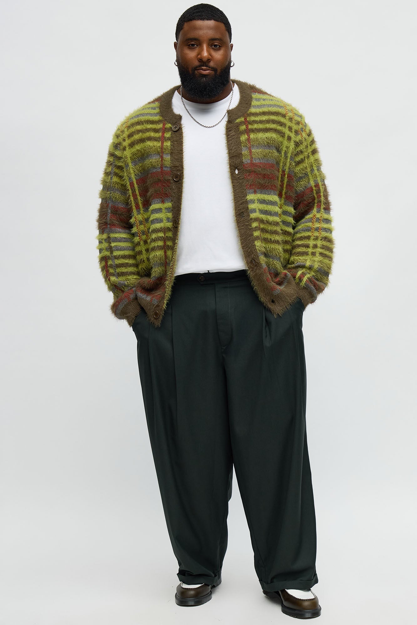 Forest Moss Mohair Cardigan - Green