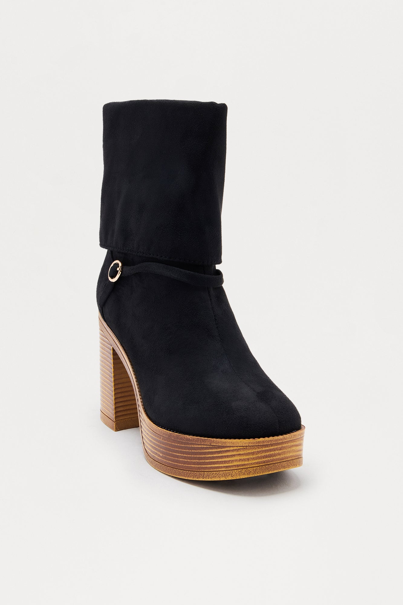 Caliste Buckle Overlay Booties - Black