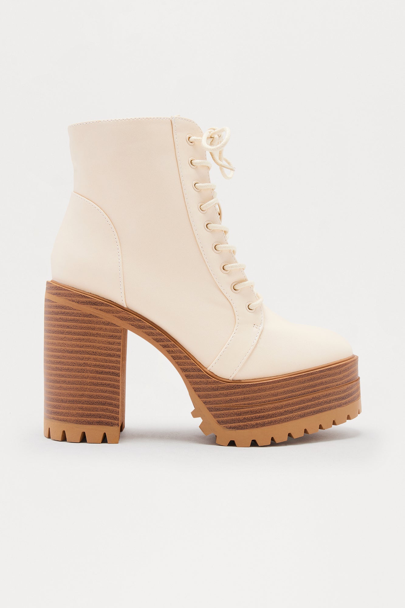 Everett Platform Booties - Cream