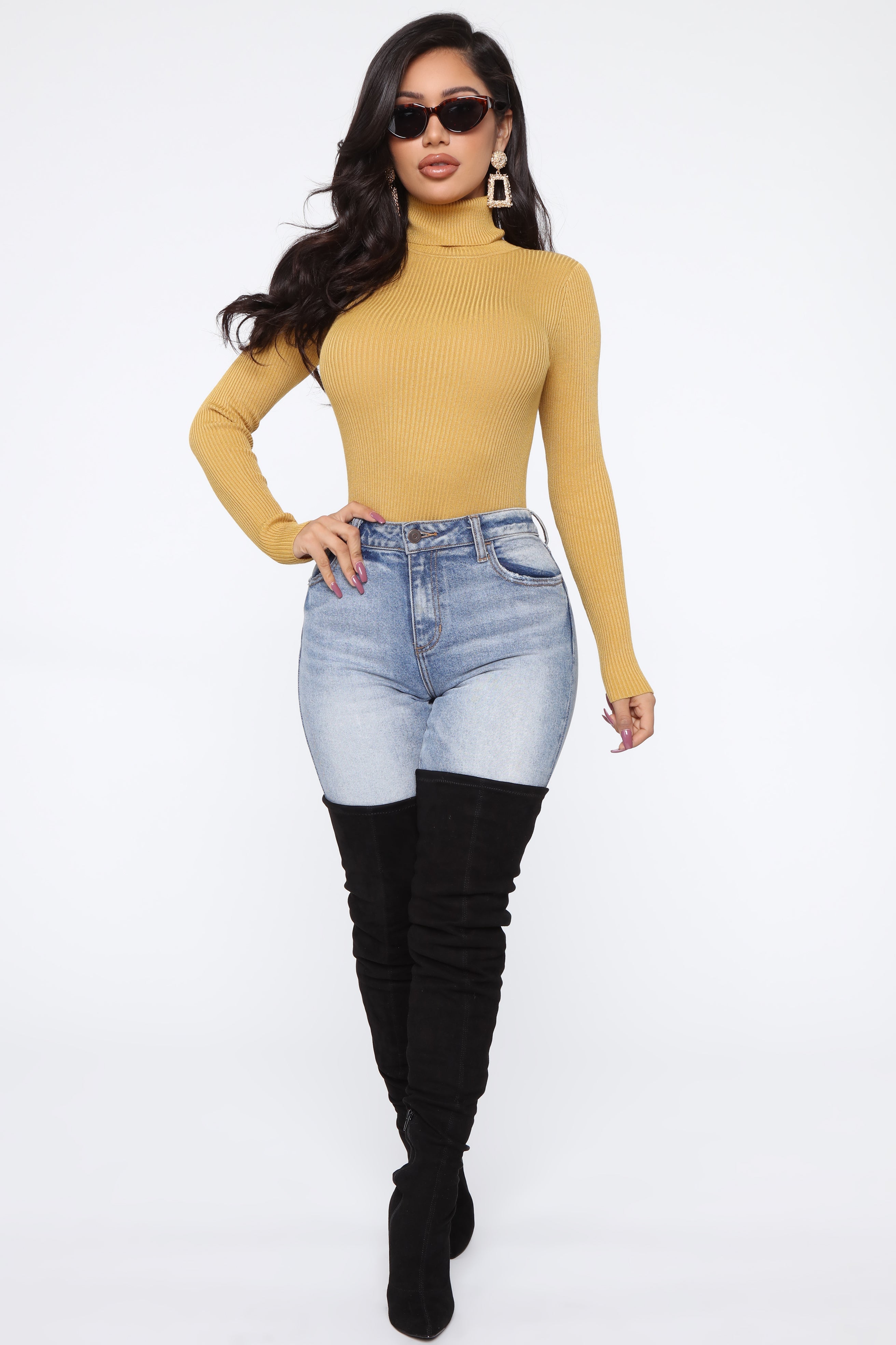Tara Turtle Neck Sweater - Mustard
