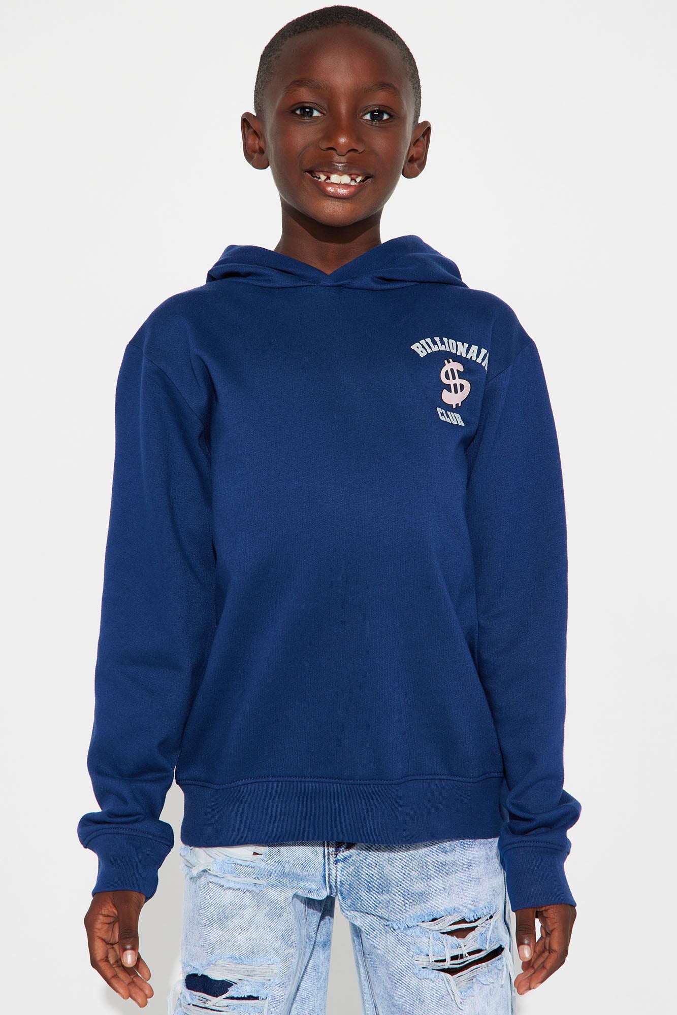 Mini Billionaire Club Moto Fleece Hoodie - Navy