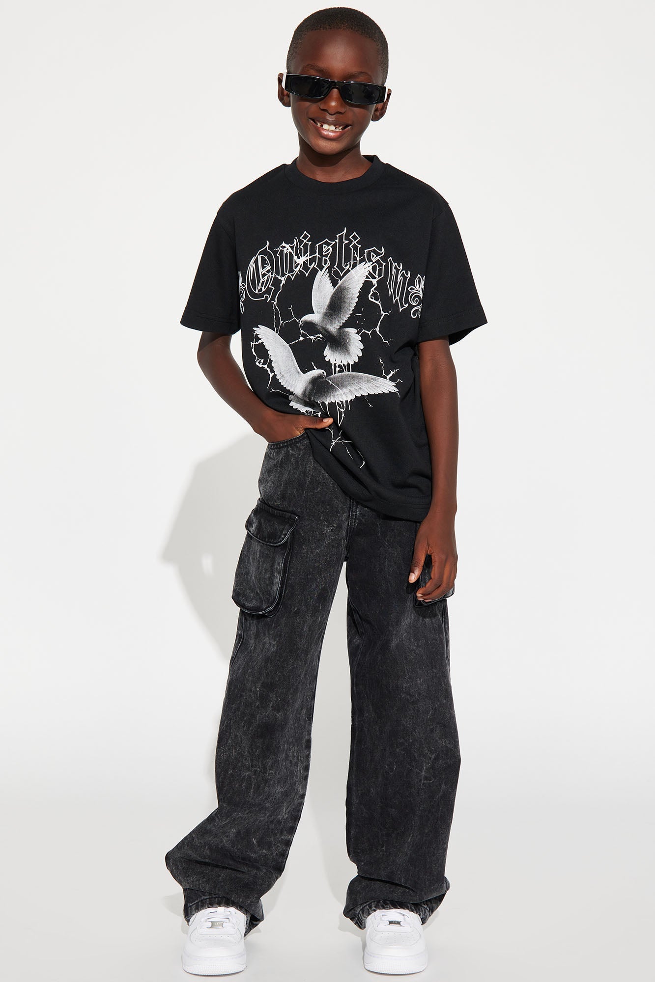 Mini Divine Quietism Print T-Shirt - Black