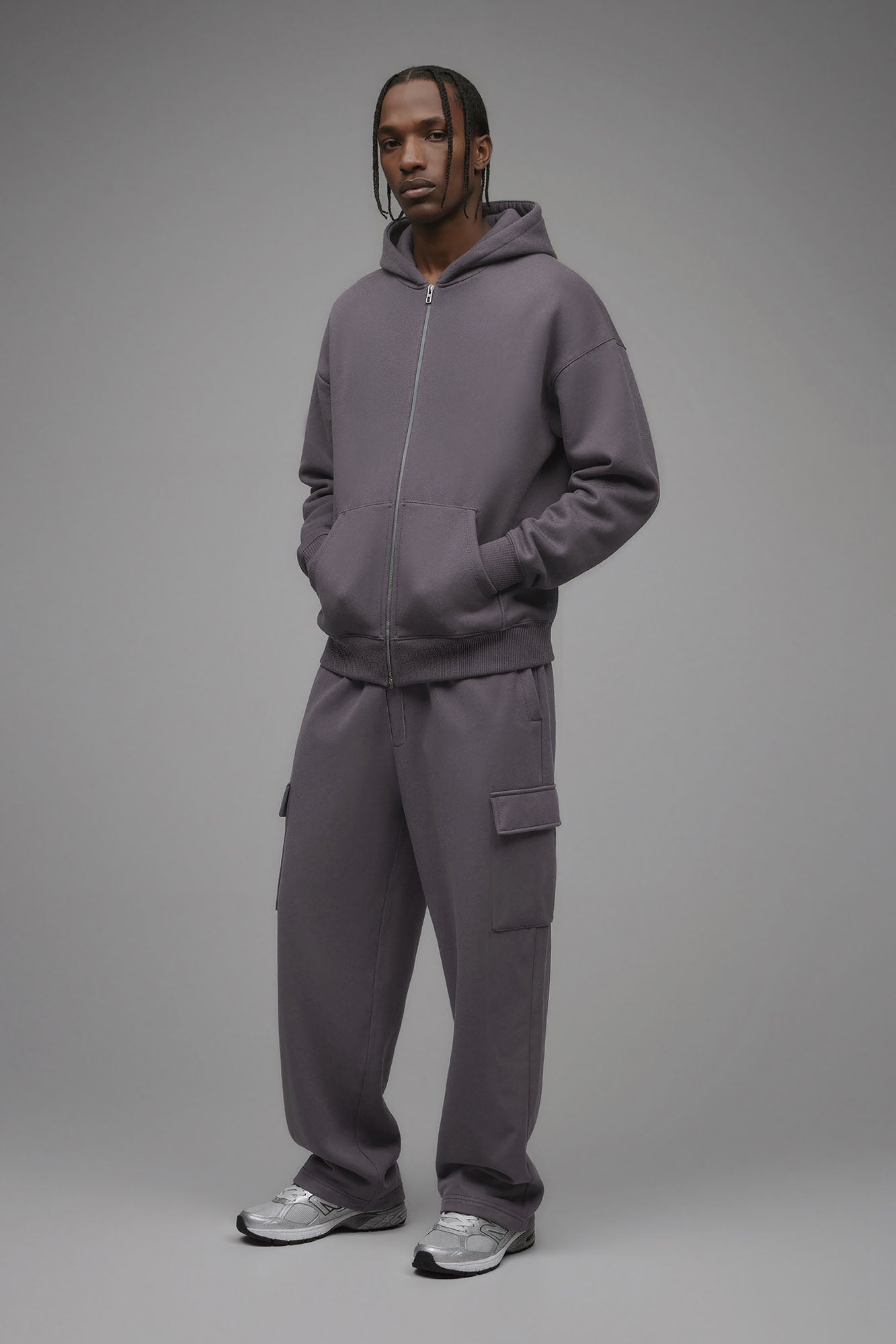 410 Oversized Zip Hoodie - Purple