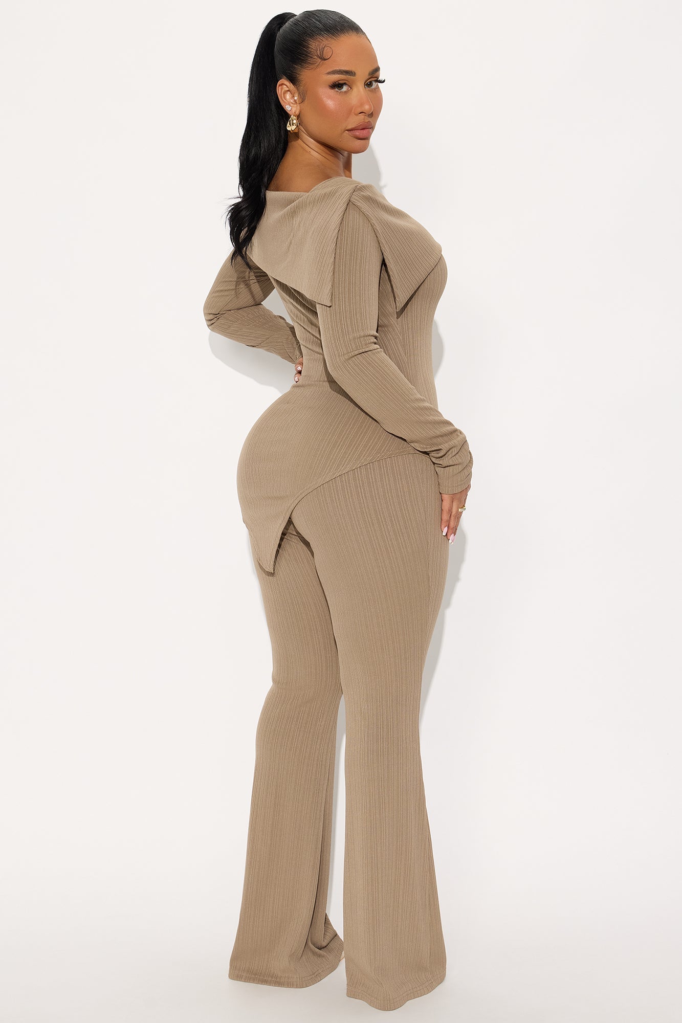 Cierra Off Shoulder Pant Set - Stone