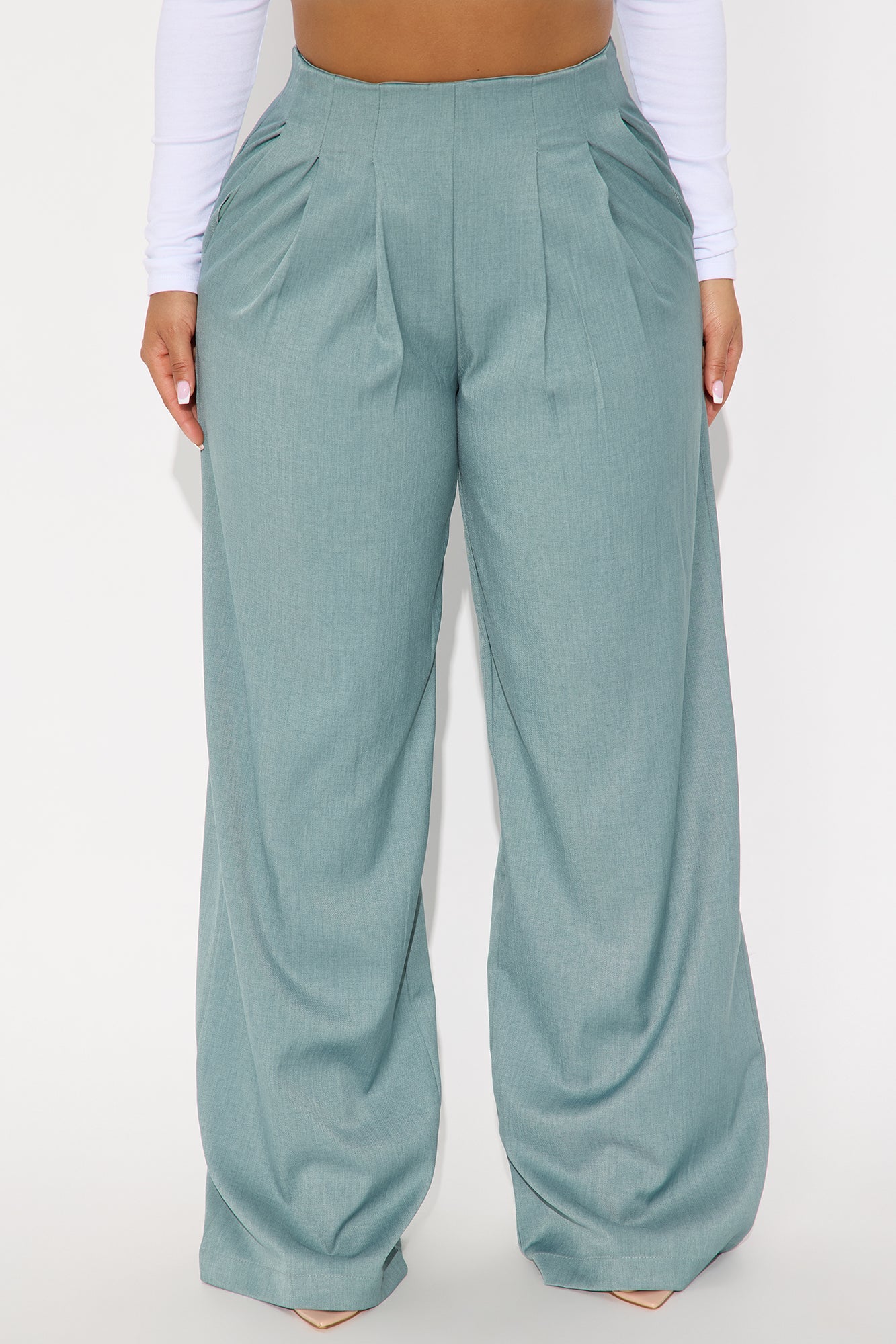 Nicole Wide Leg Trouser Pant 33 - Blue
