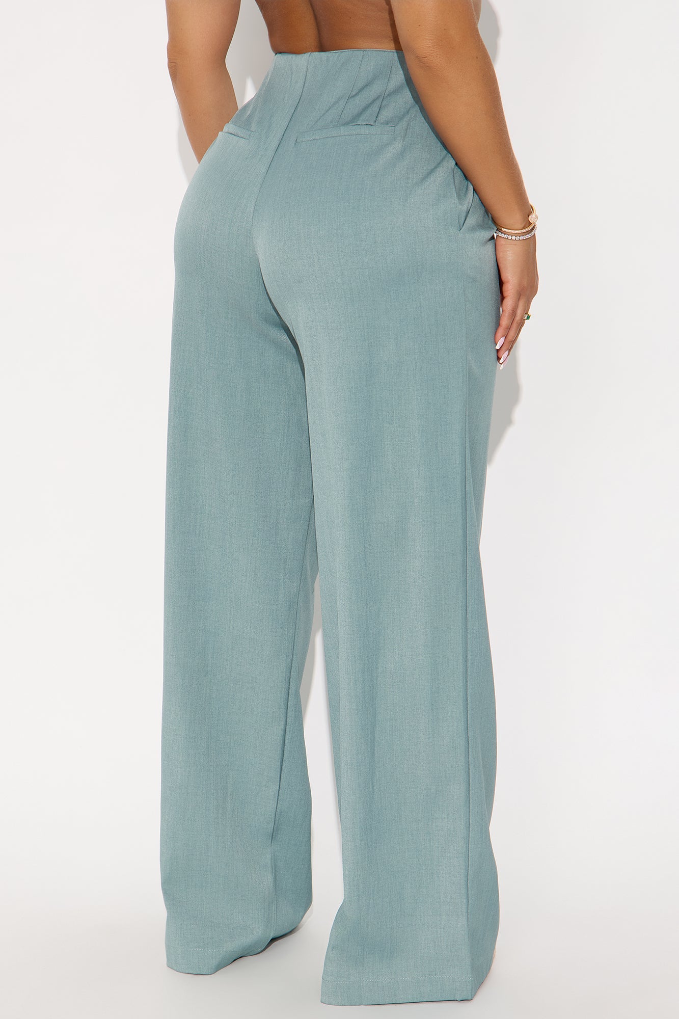 Nicole Wide Leg Trouser Pant 33 - Blue