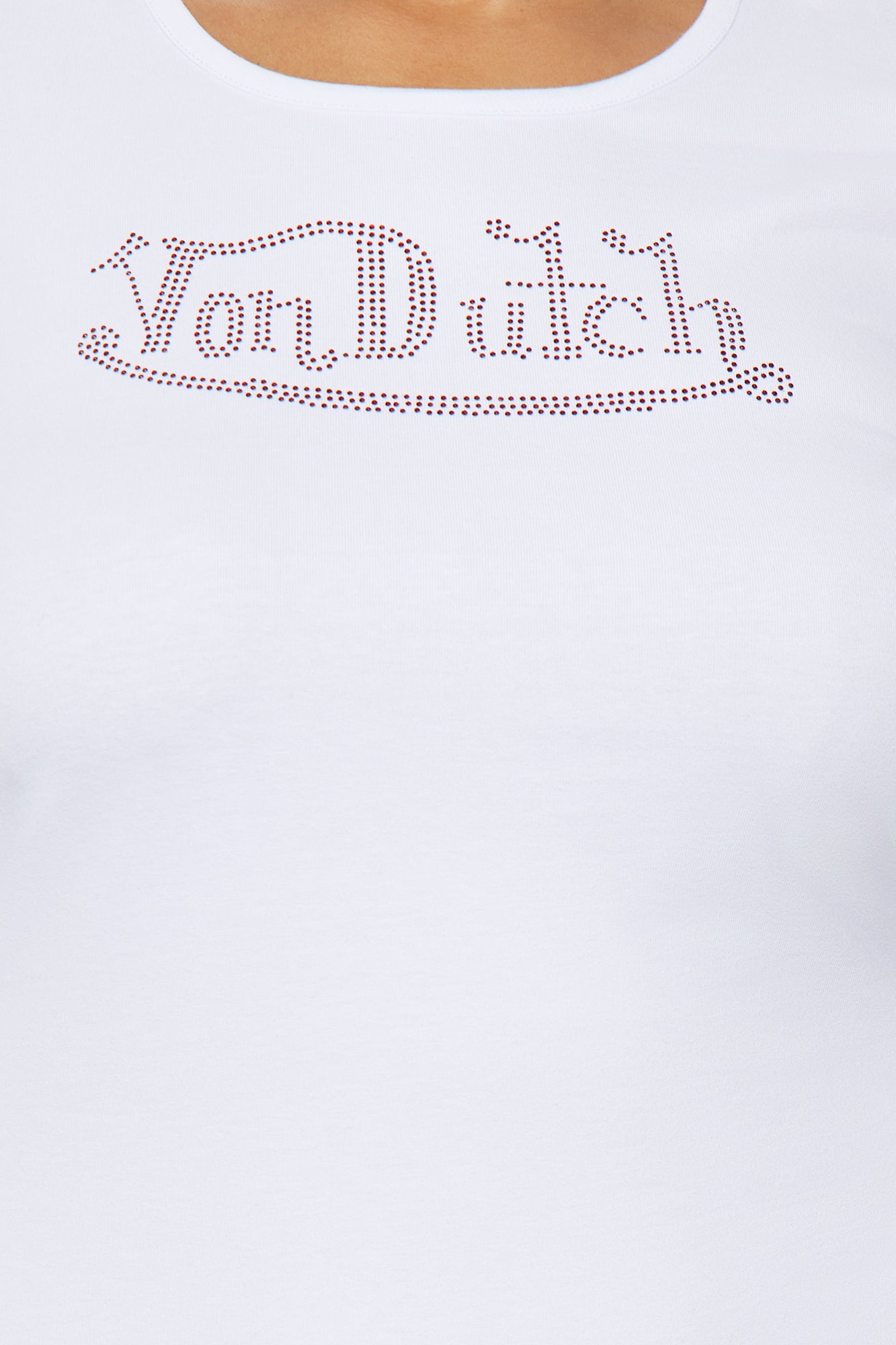 Von Dutch Rhinestone Embellished Mini Dress - Red/White