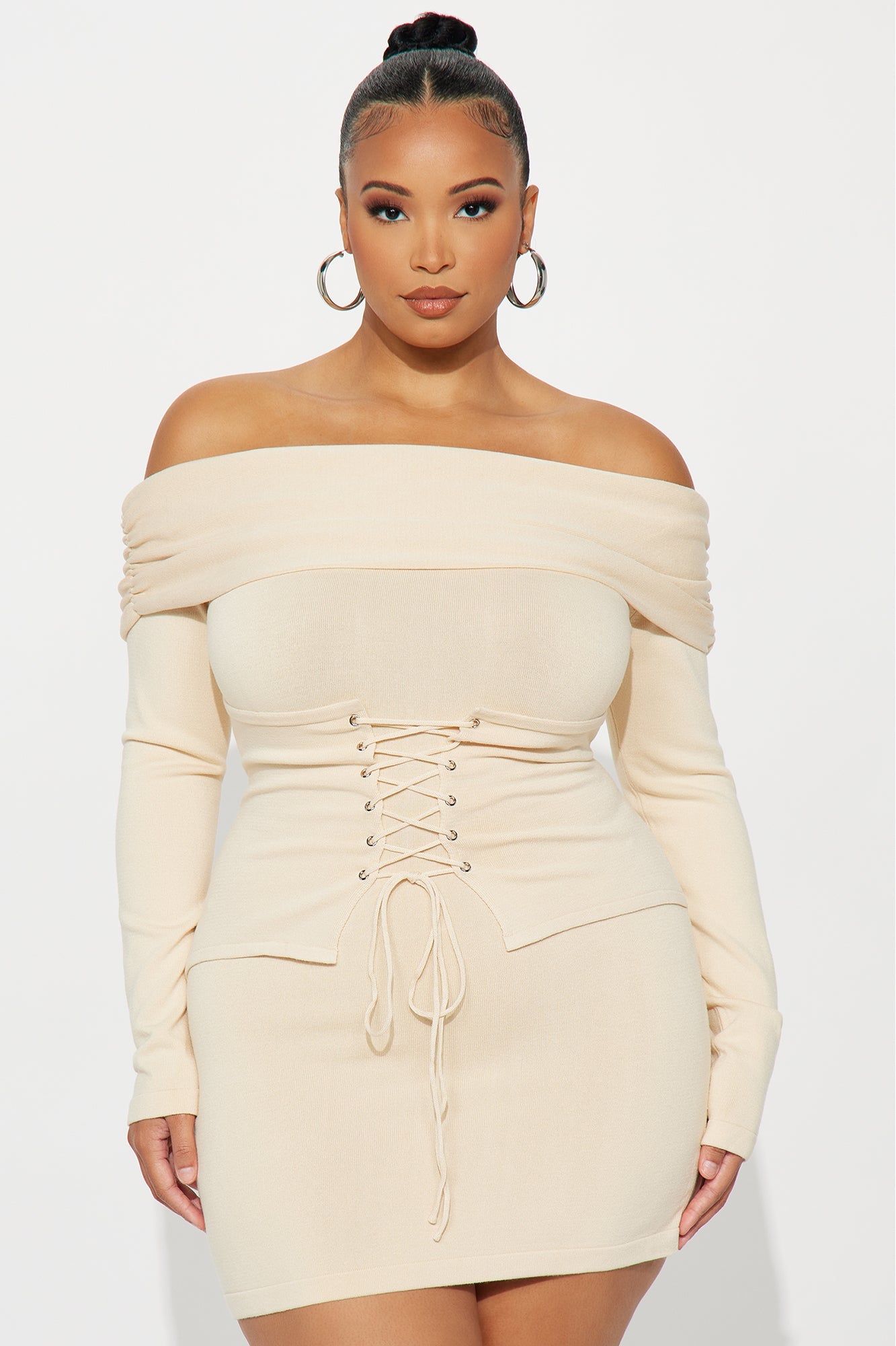 Luisa Sweater Corset Mini Dress - Ivory