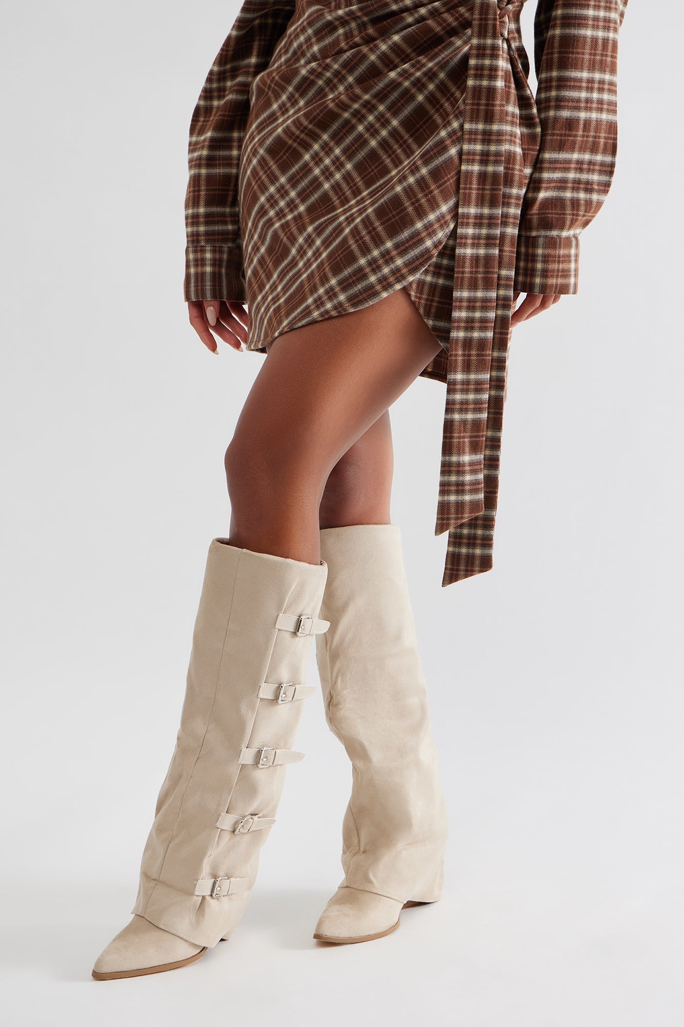 Wait And See Knee High Boots - Beige