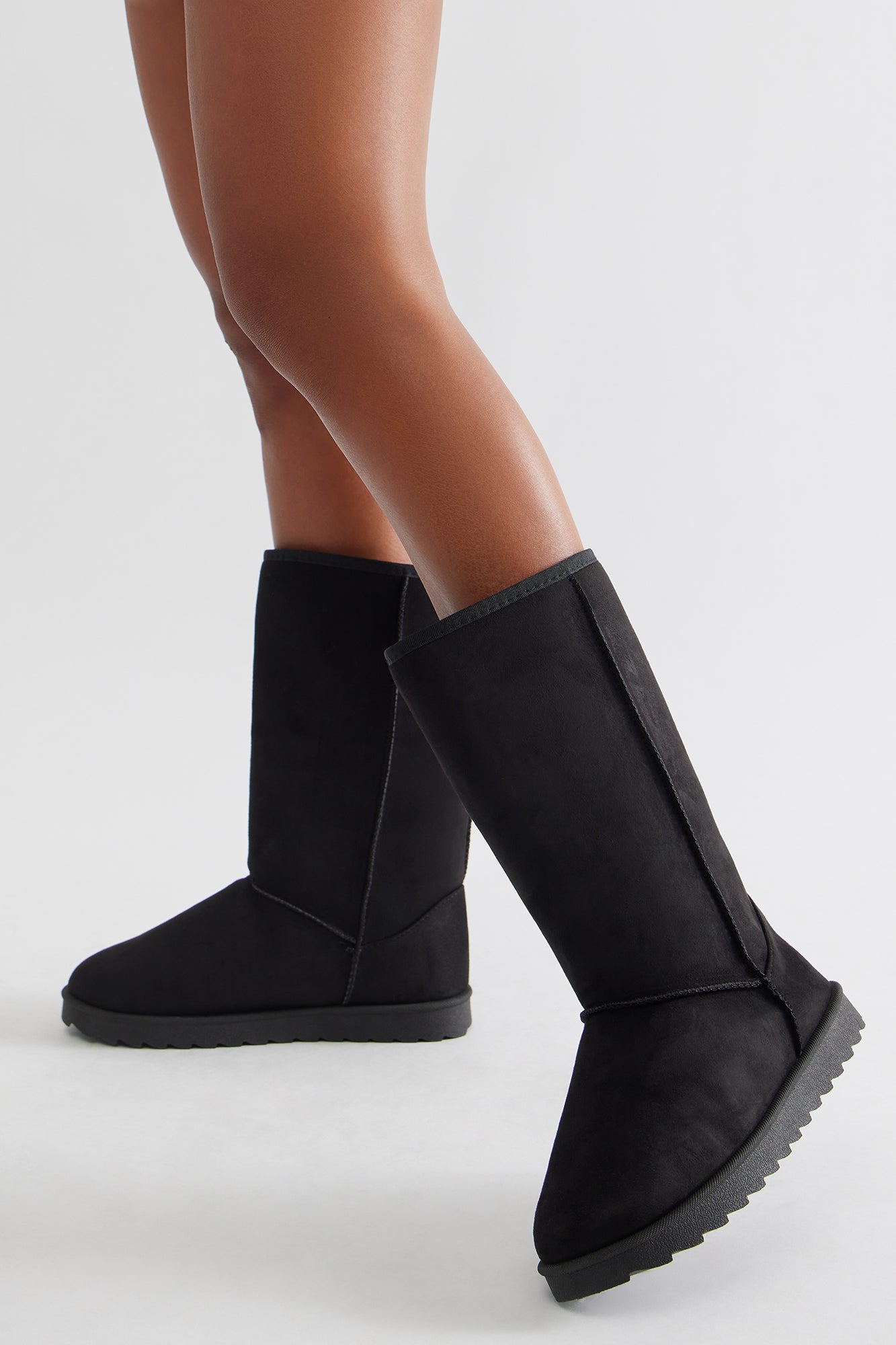 Frossie Faux Suede Boots - Black