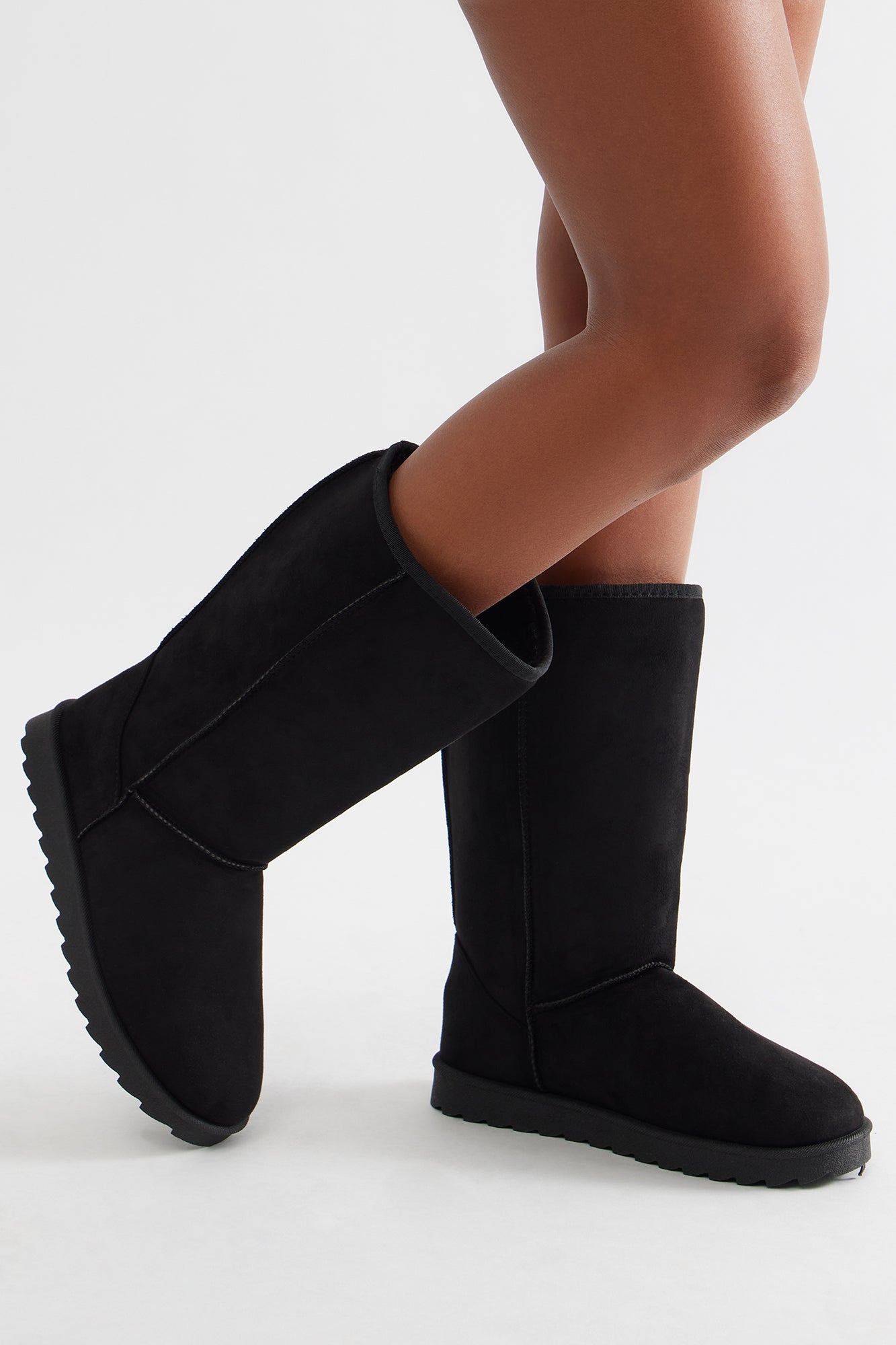 Frossie Faux Suede Boots - Black