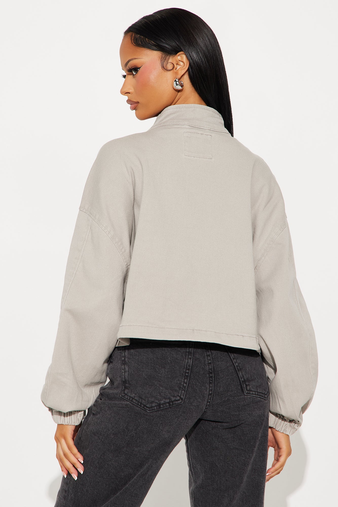Edge Of Town Twill Bomber Jacket - Grey