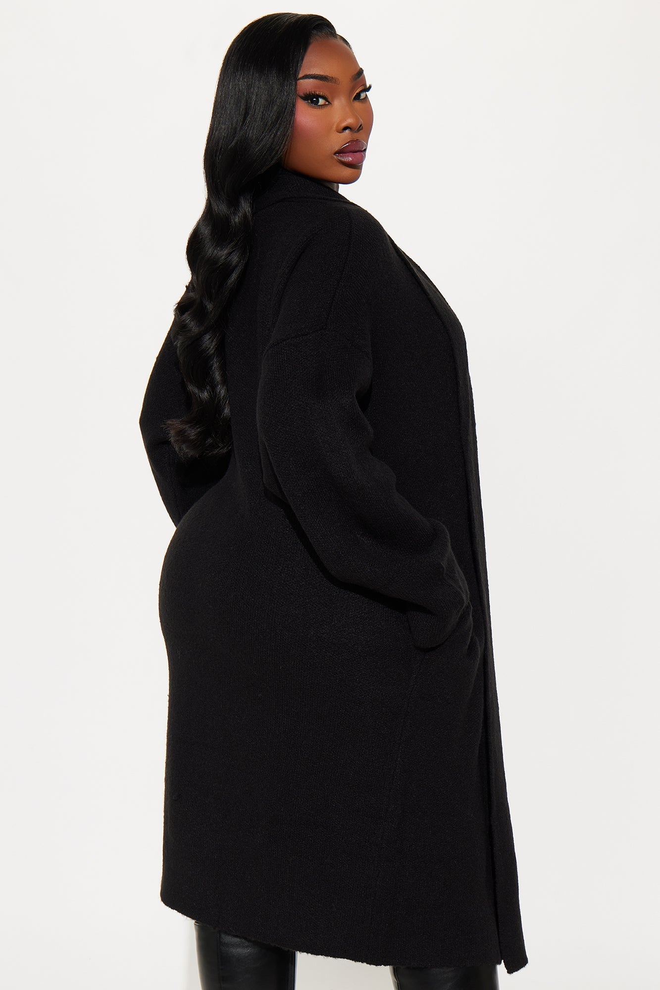 Winter Needs Open Front Cardigan - Black