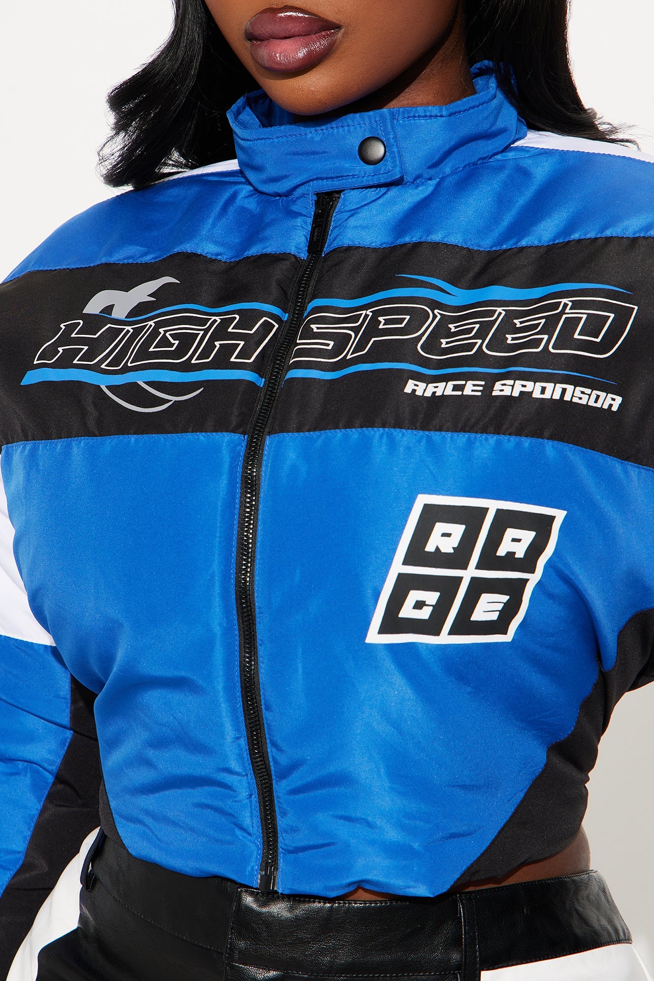 High Speed Race Puffer Jacket - Blue/combo
