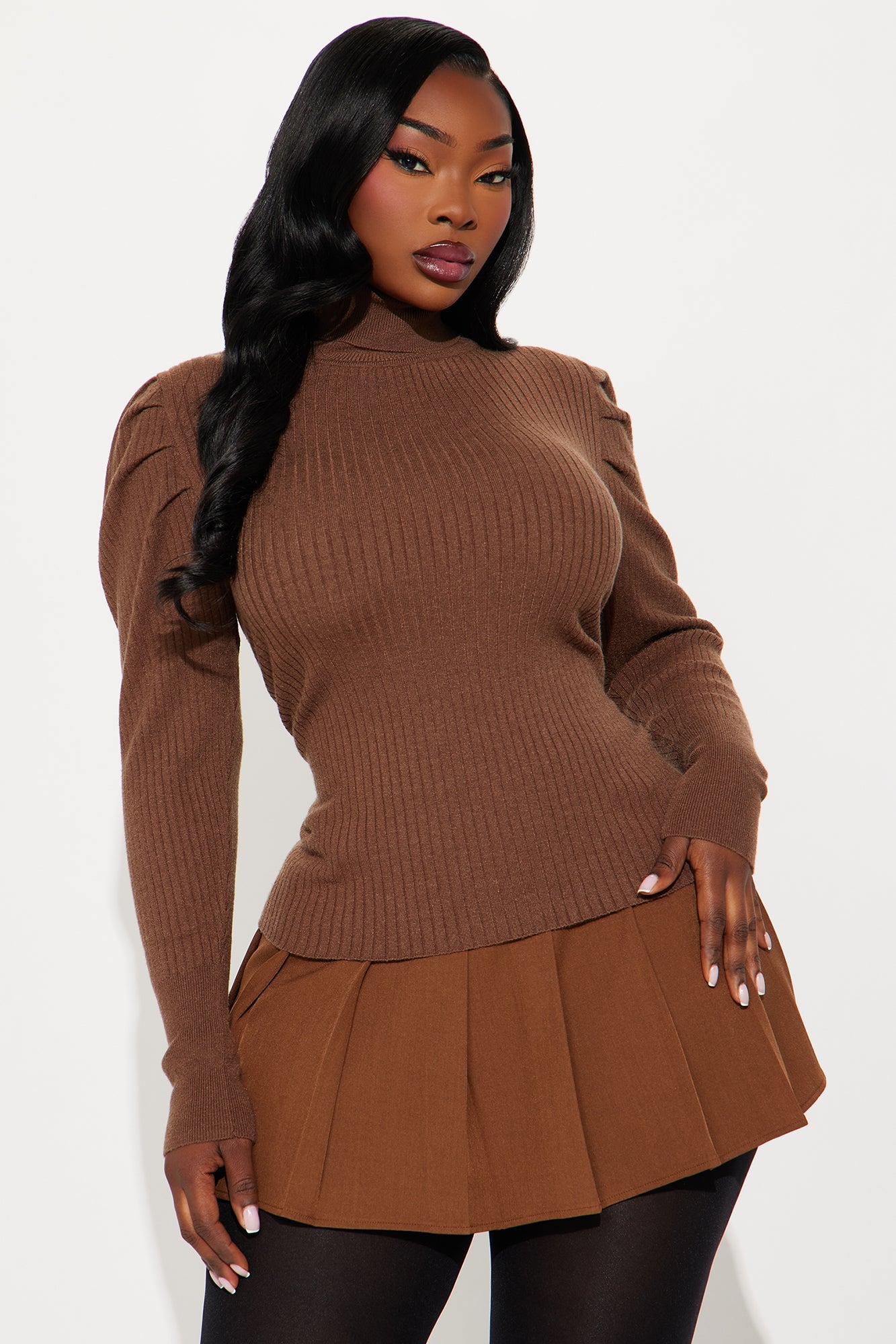 Get On With It Turtleneck Sweater - Mocha