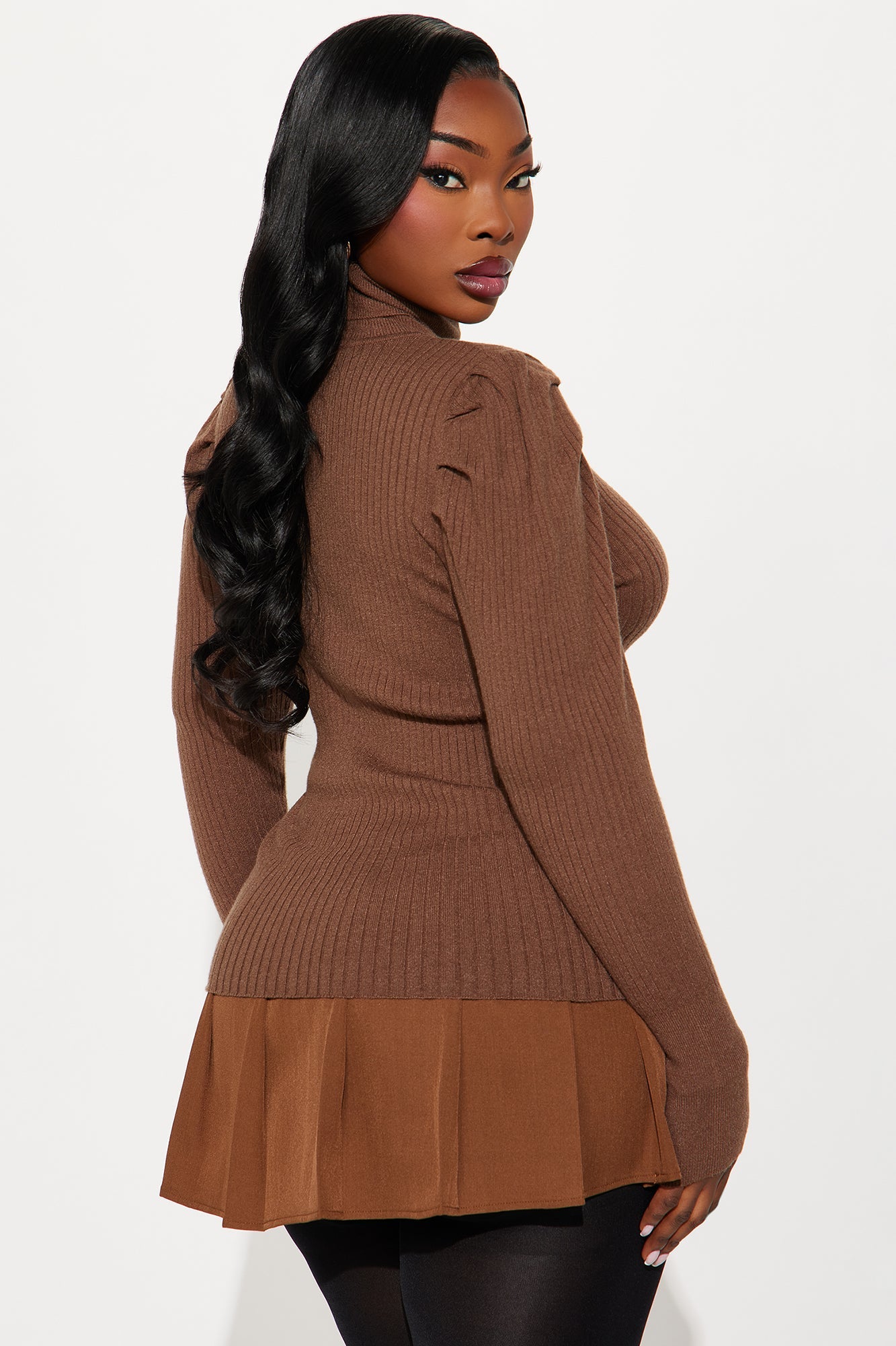 Get On With It Turtleneck Sweater - Mocha
