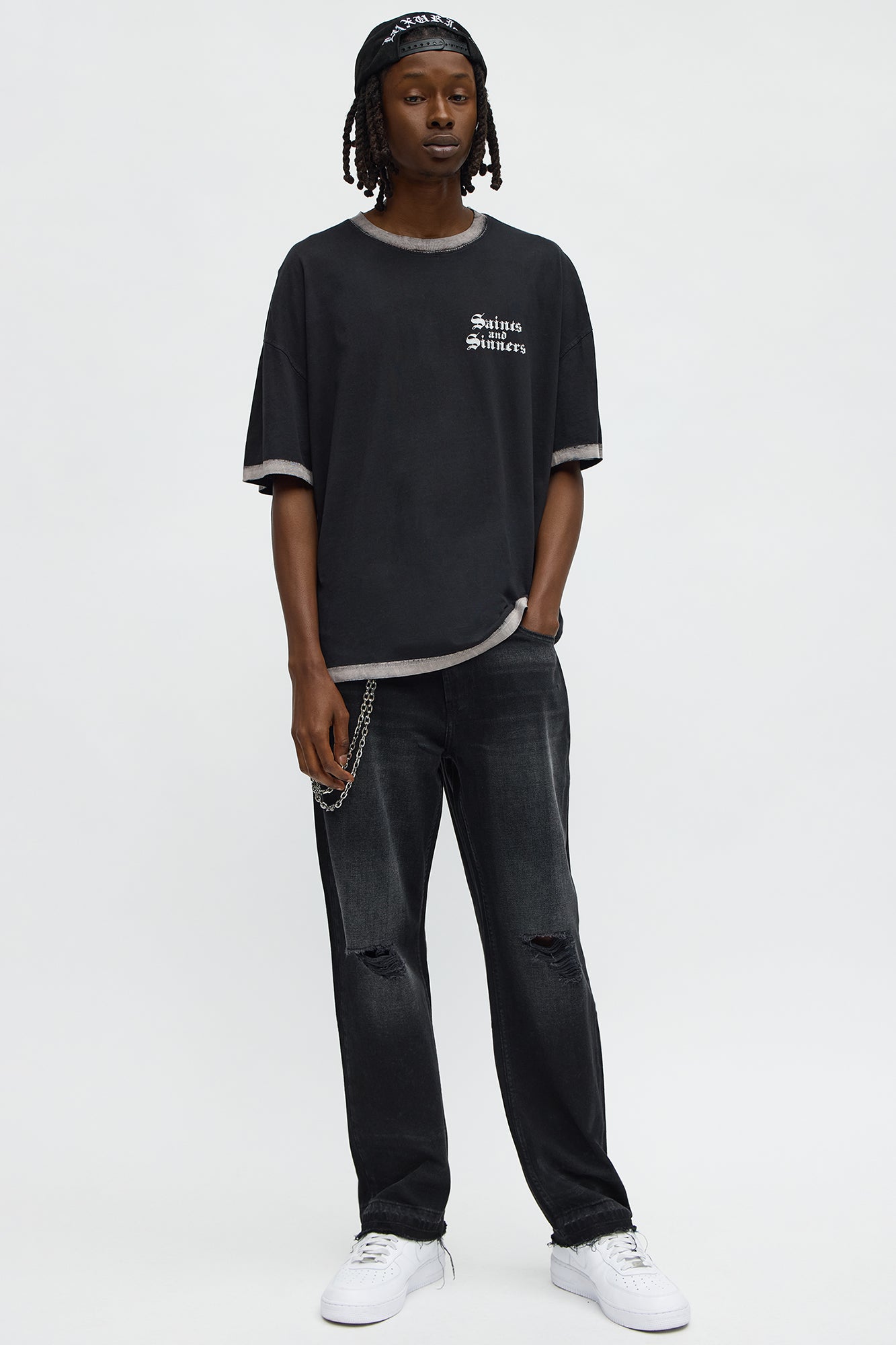 Straight To The Future Distressed Jean - Black Wash