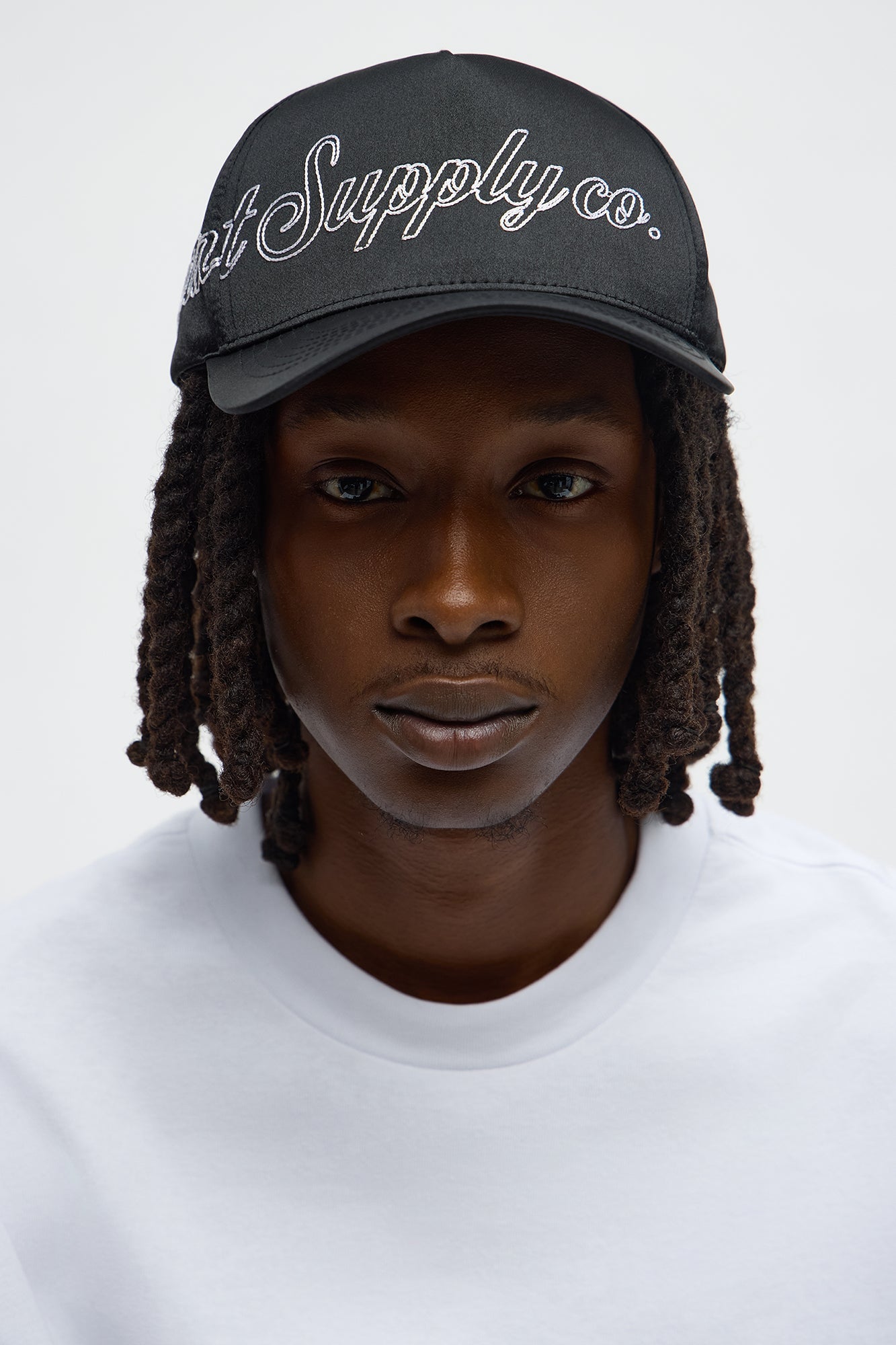 Saint Supply Co Satin Structured Snapback Hat - Black