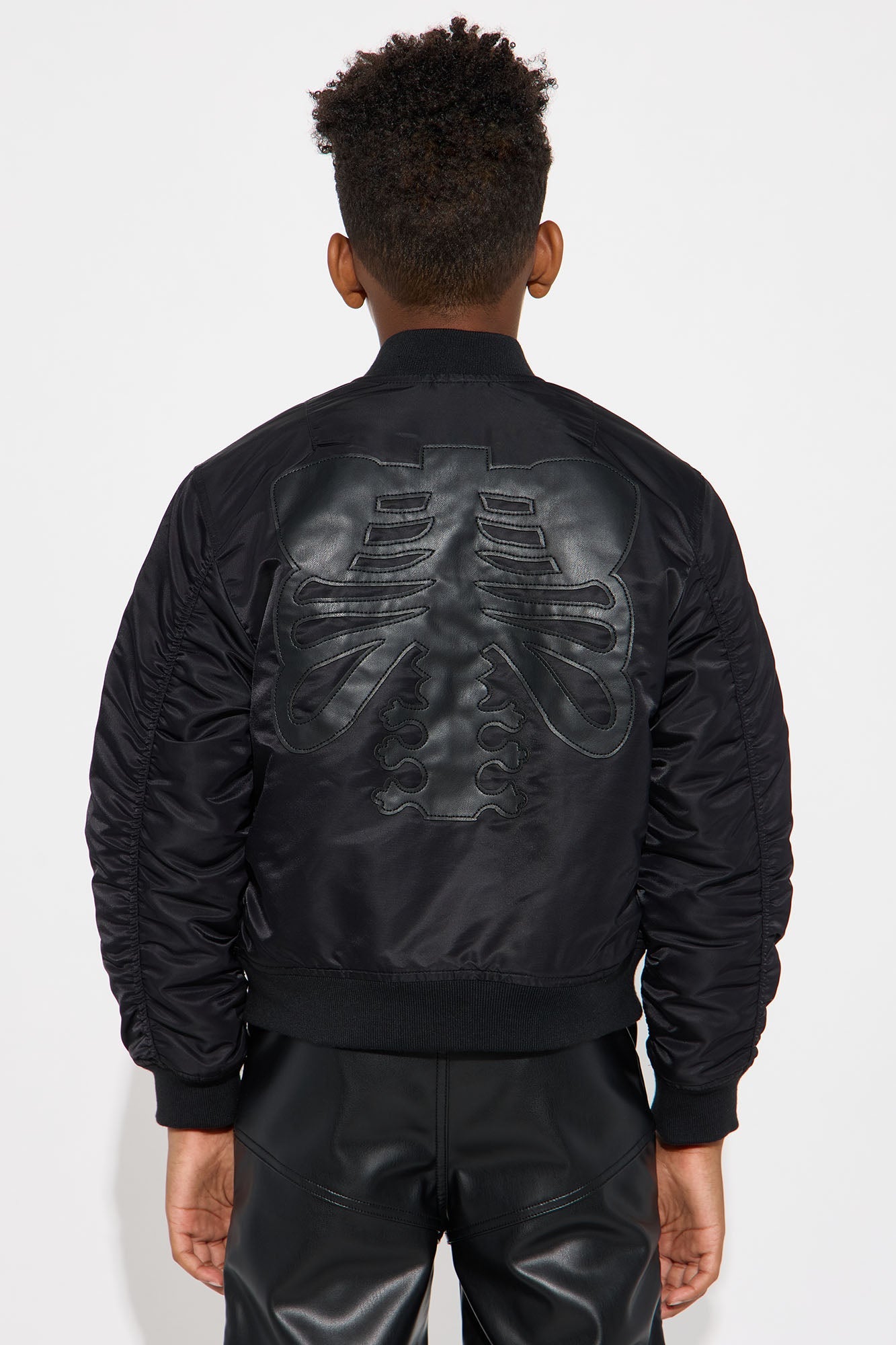 Mini Oversized Slip Into Darkness Bomber Jacket - Black