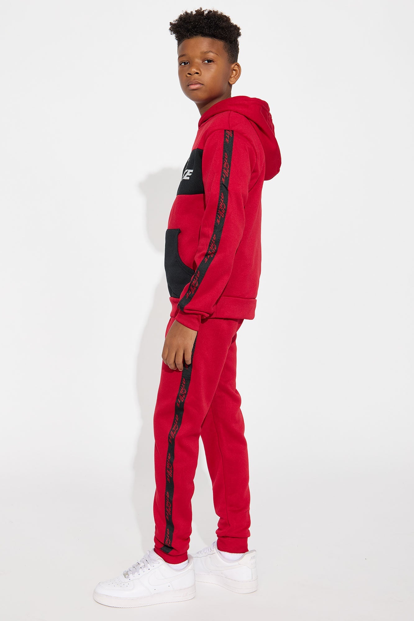 Mini Born Athletic Jogger Pant Set - Red/combo