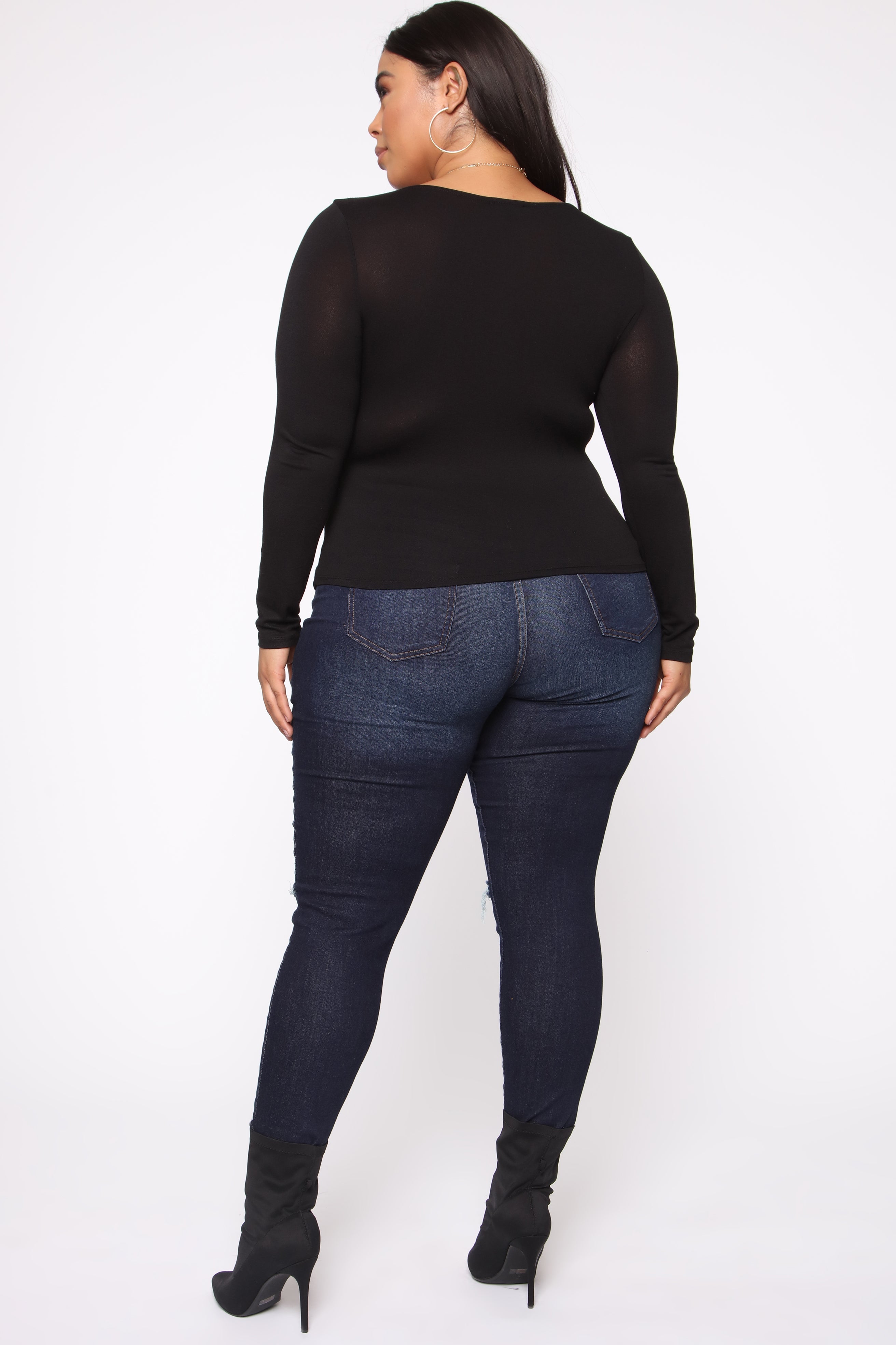 Yasmeen Square Neck Top - Black