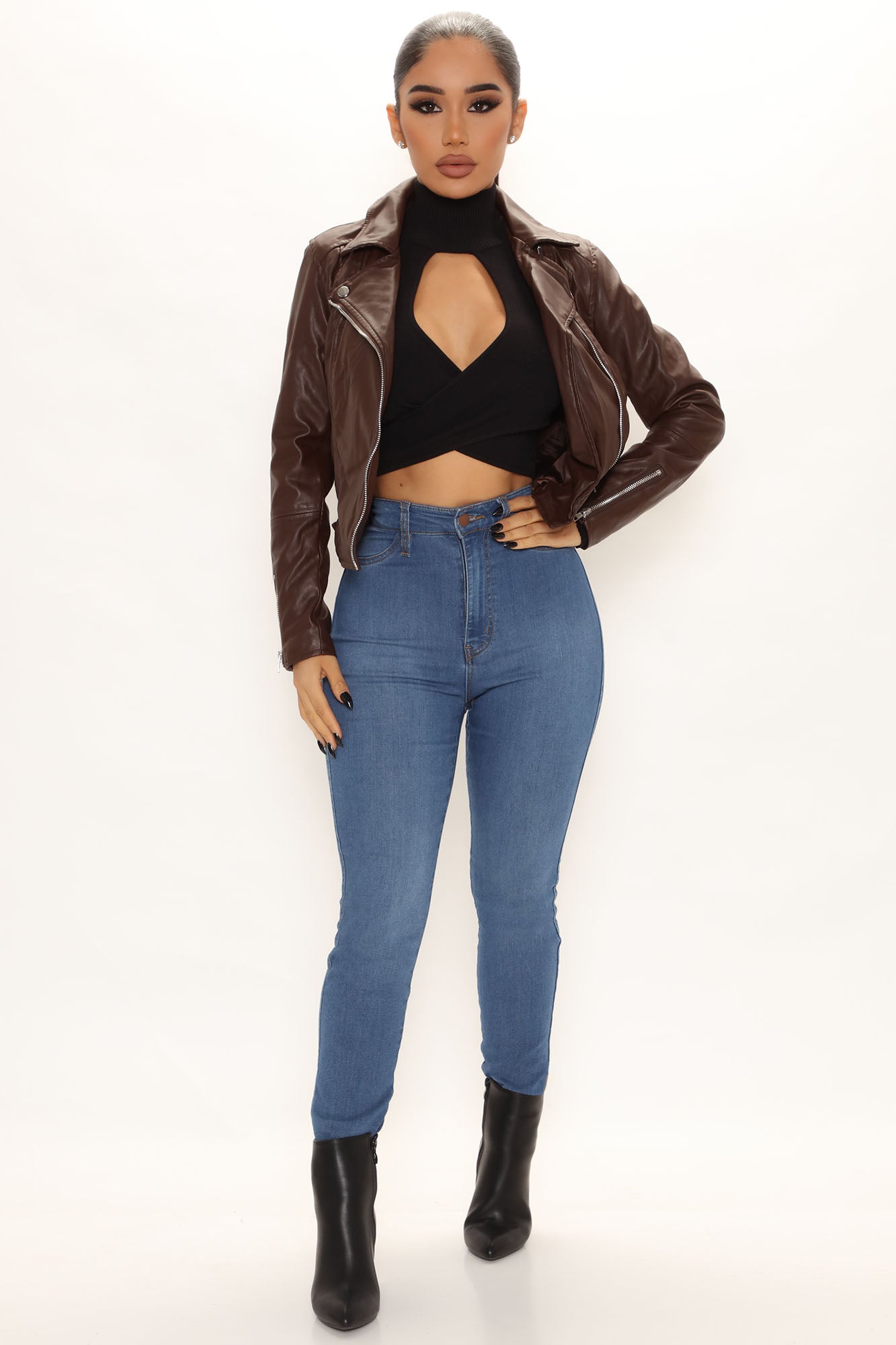 Never Average Moto Jacket - Brown