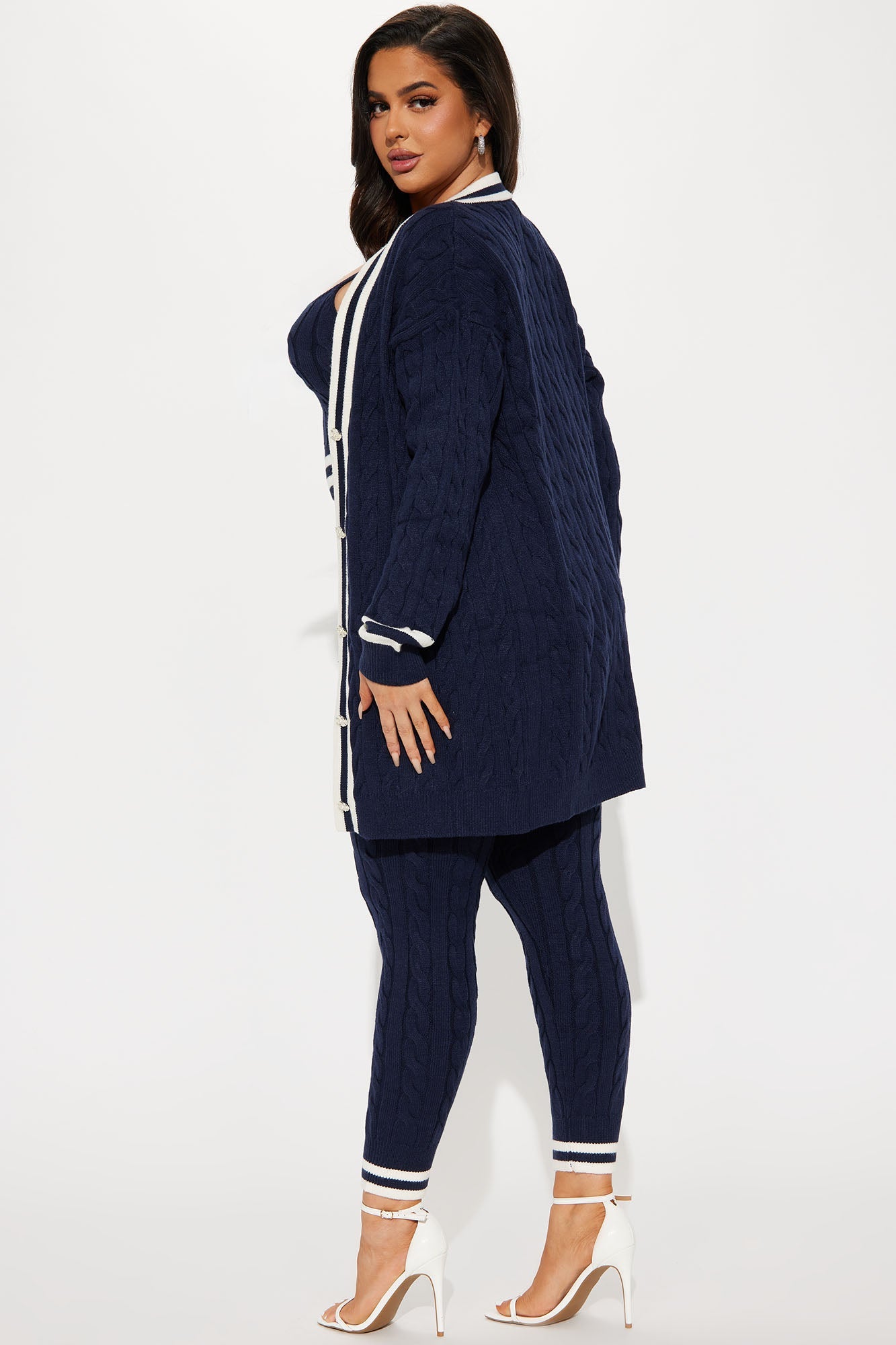 Alessa 3 Piece Sweater Legging Set - Navy