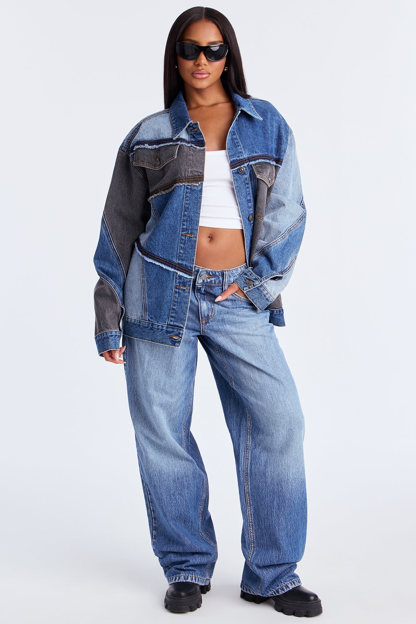 All That Reconstructed Denim Jacket - Medium Wash