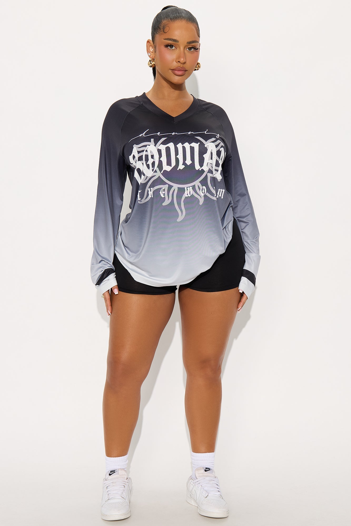 Rodman Jumbo Jersey Tee - Black/White