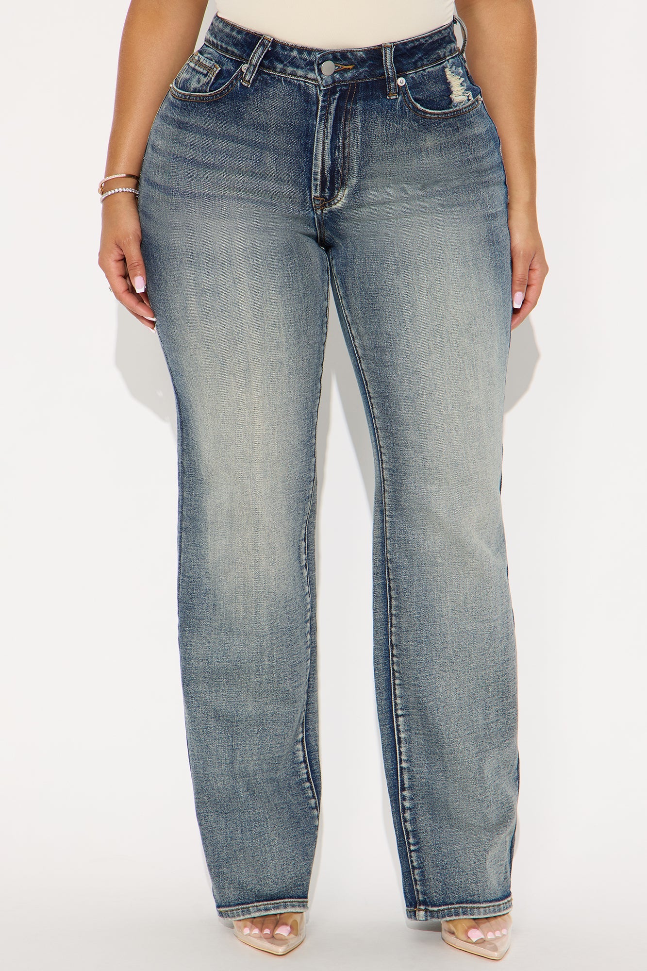Secret Revealed High Rise Stretch Straight Leg Jeans - Vintage Wash
