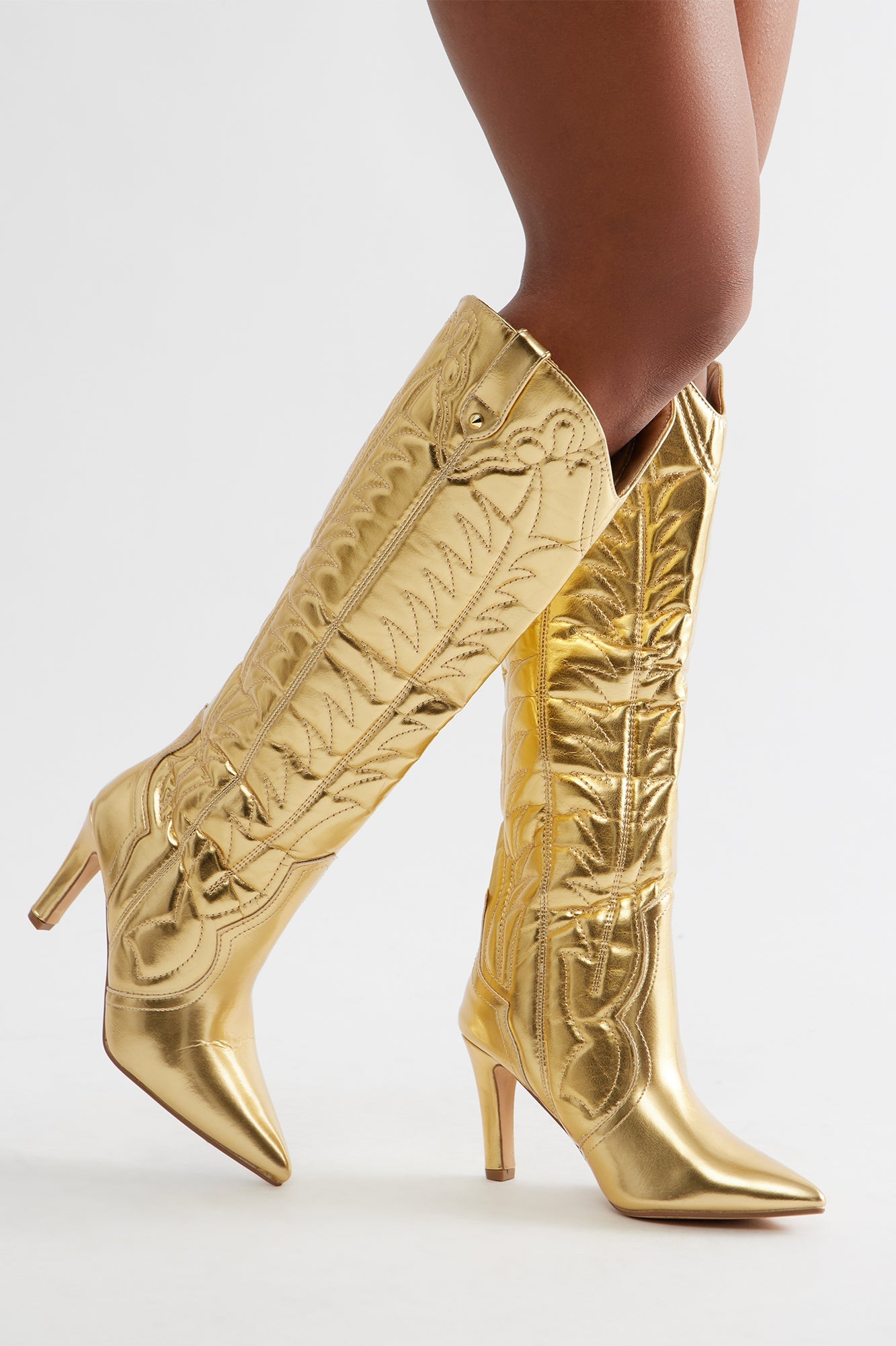 Samaya Knee High Boots - Gold