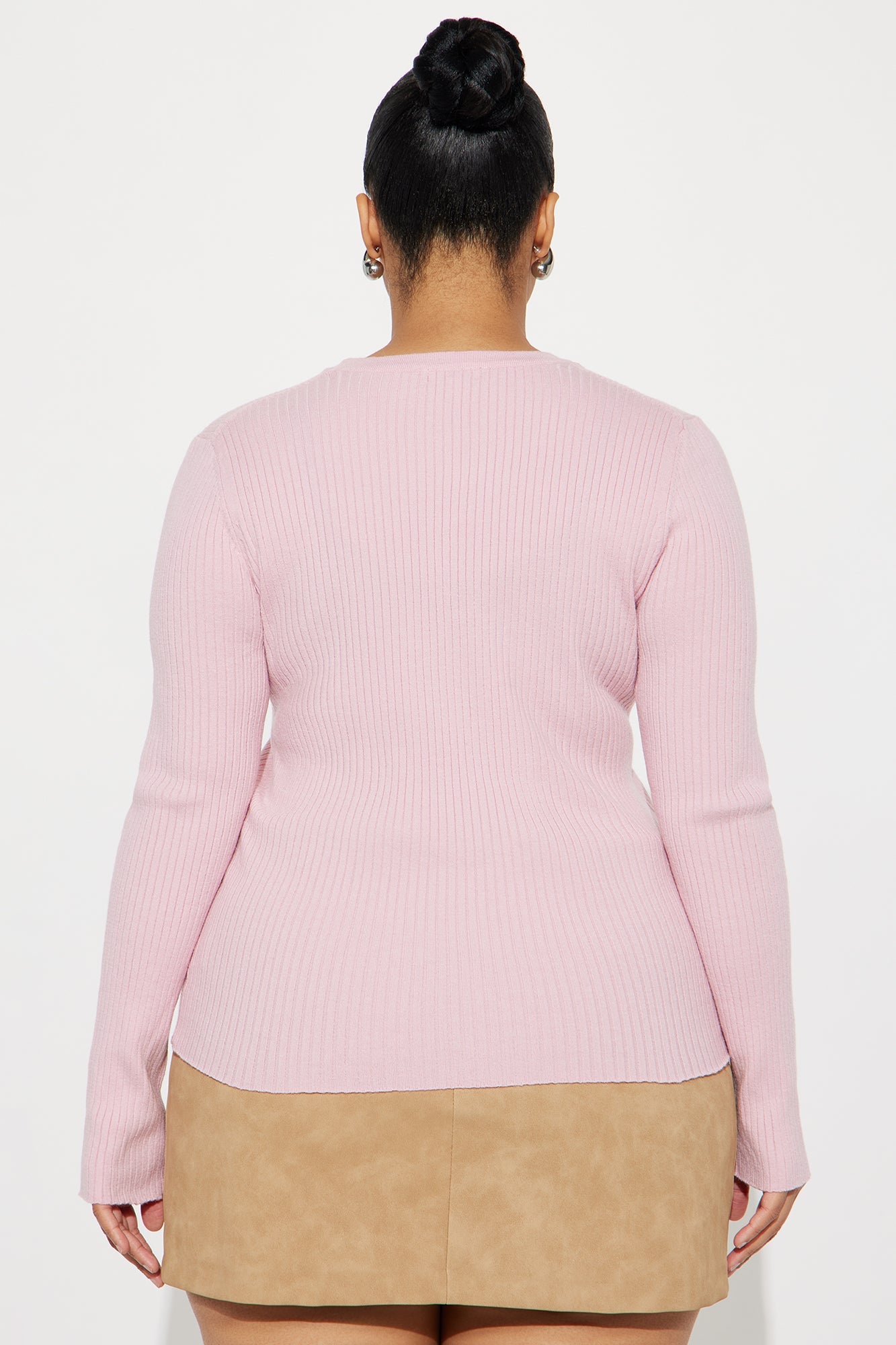 Basically Perfect Ribbed Sweater - Pink