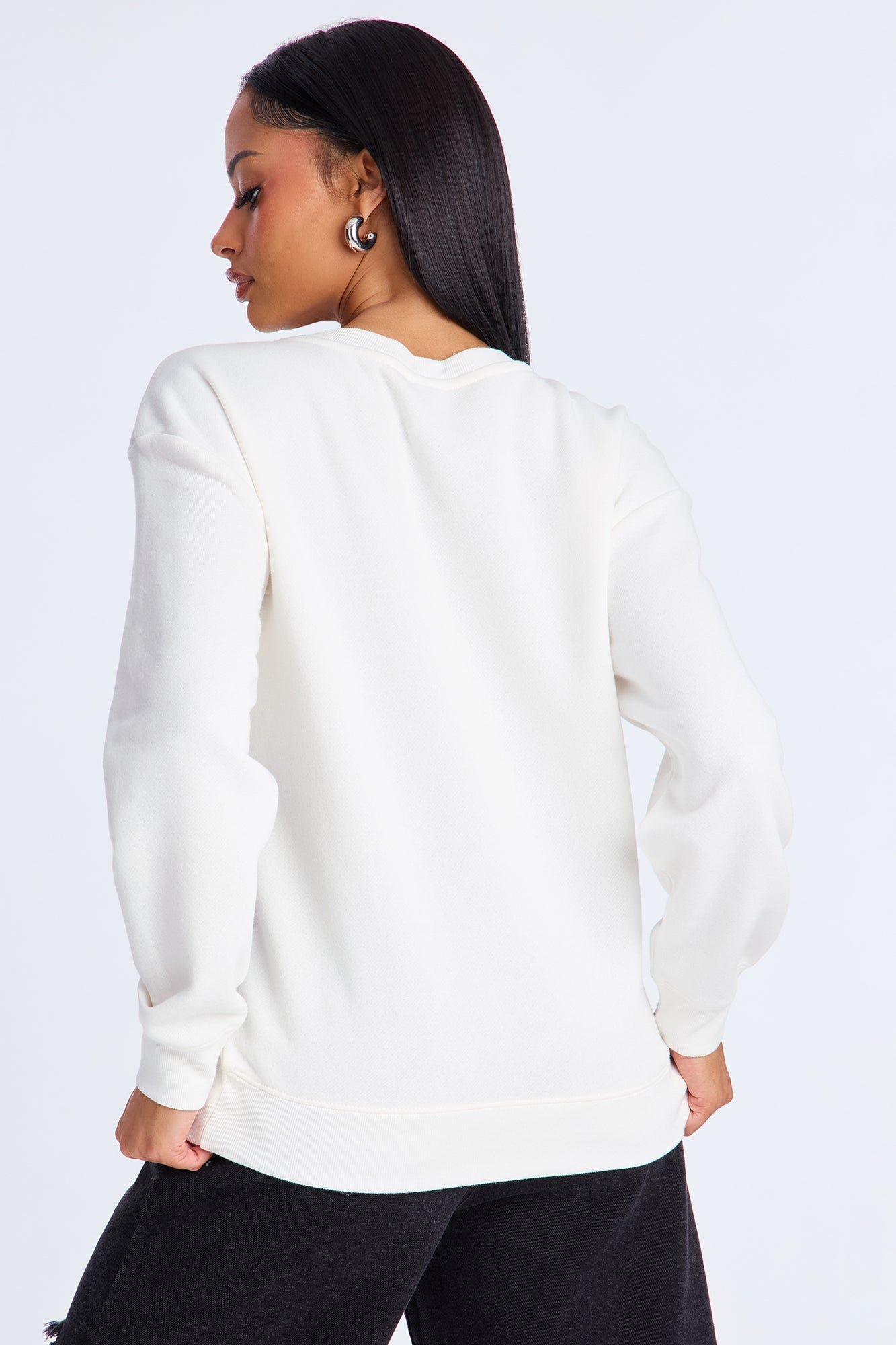 Minnie Mouse Lace Fleece Crew Neck Sweatshirt - Cream