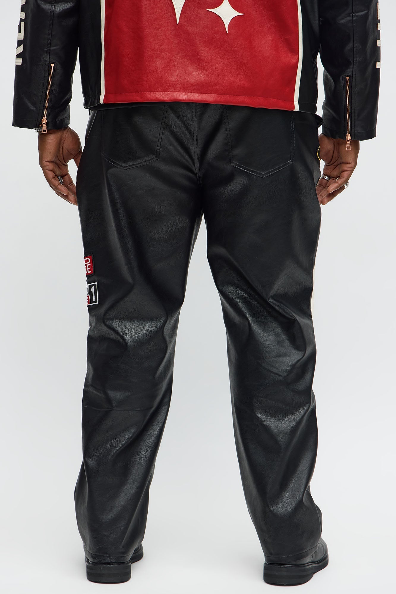 Straight Free Your Mind Faux Leather Racing Pant - Black/combo